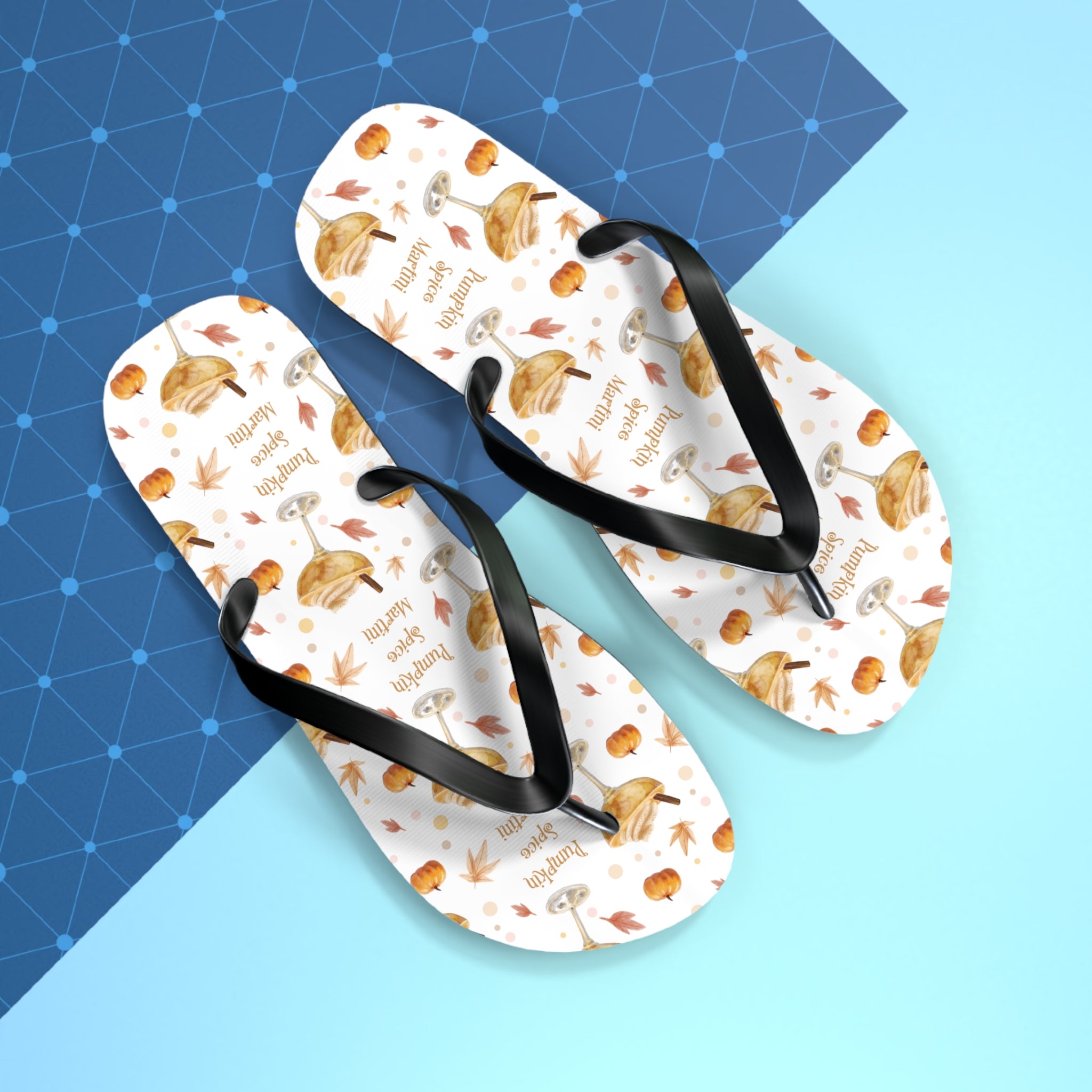 Pumpkin Spice Martini Flip Flops — White Pumpkin Collection Inspired Design