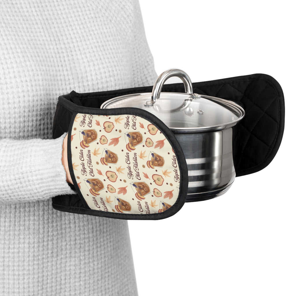 Apple Cider Old Fashioned Double Oven Mitt — Beige Apple Cider Collection Inspired Design