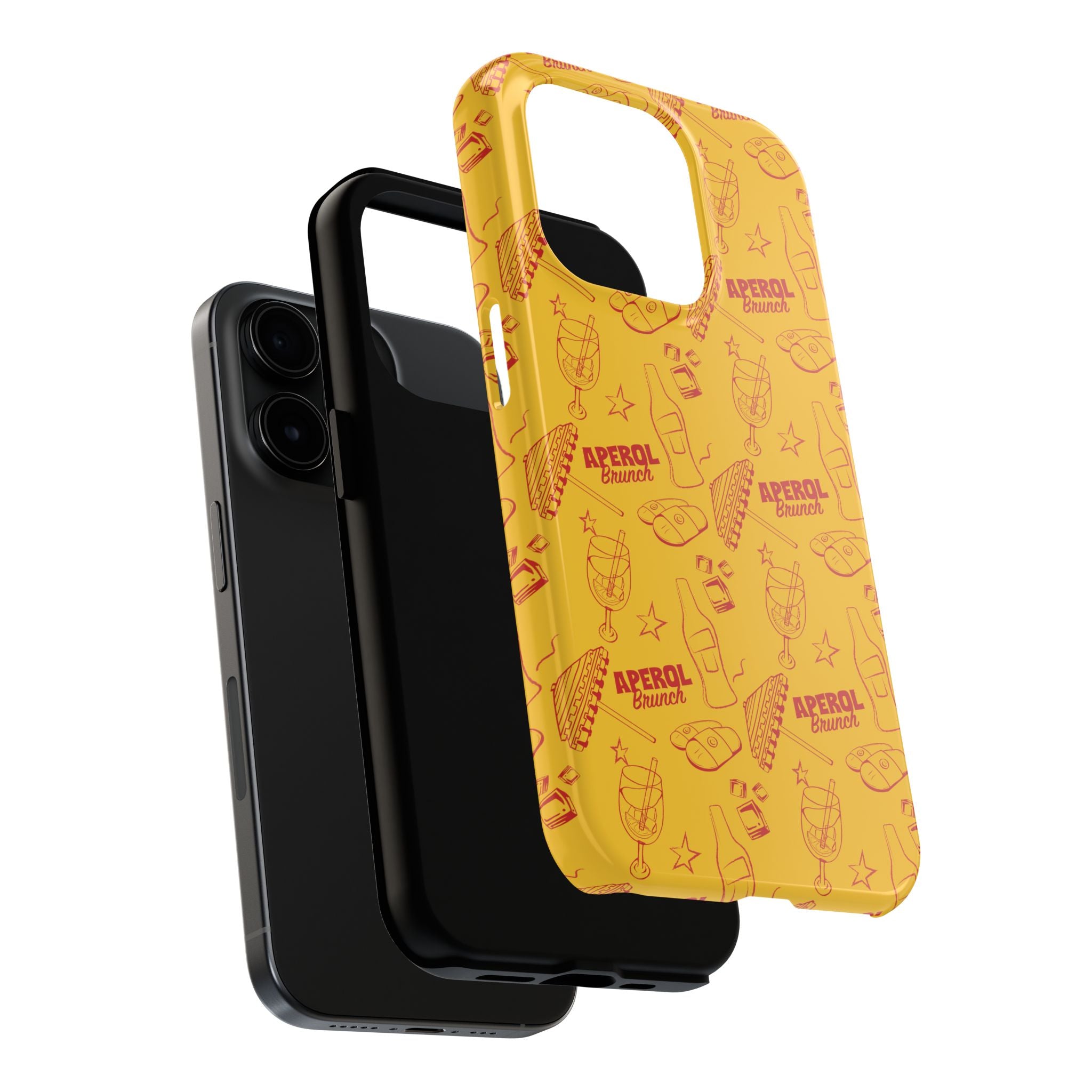 Aperol Brunch Tough Phone Case — Aperol Yellow Patterned Protective Cover
