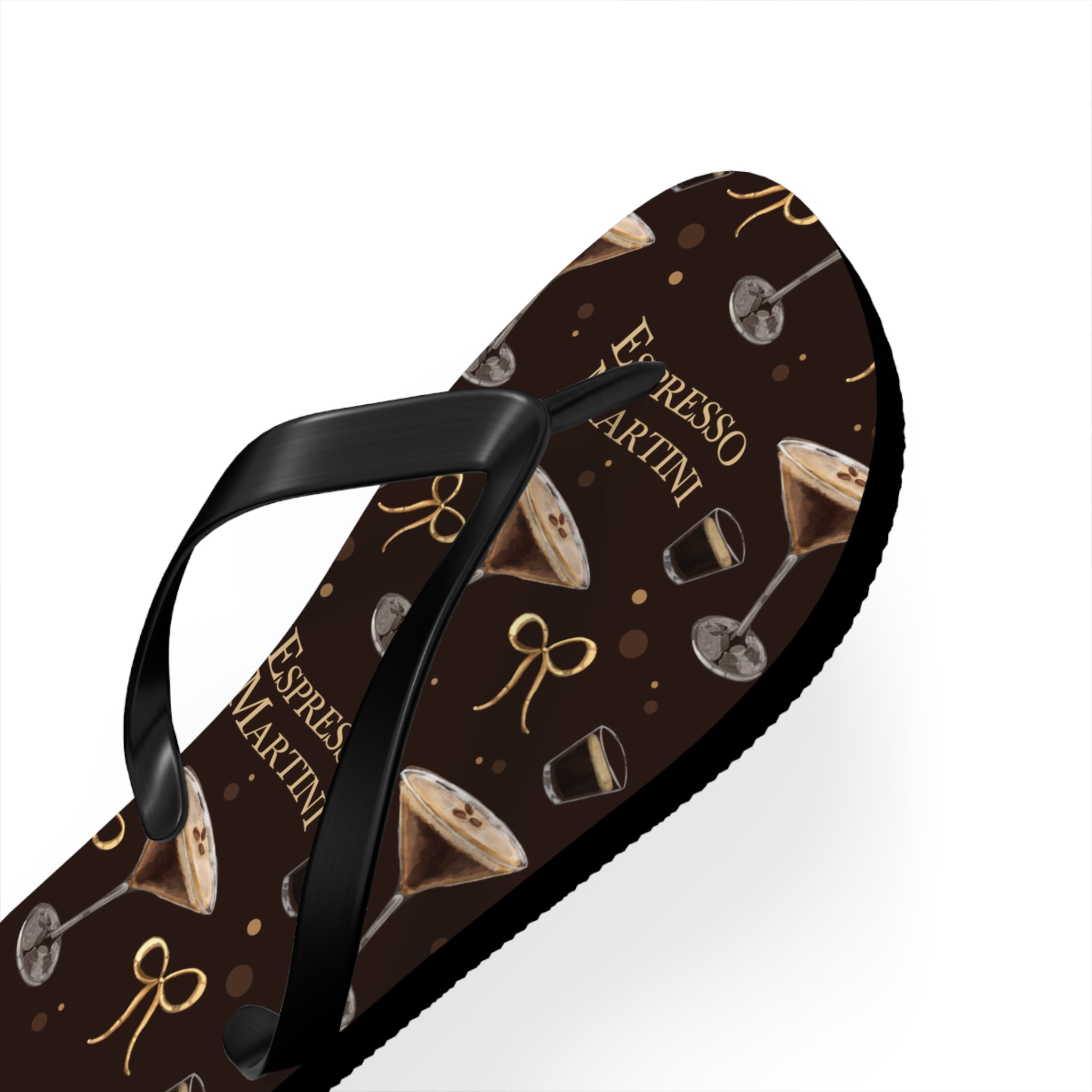 Espresso Martini Flip Flops — Dark Brown Espresso Collection Inspired Design