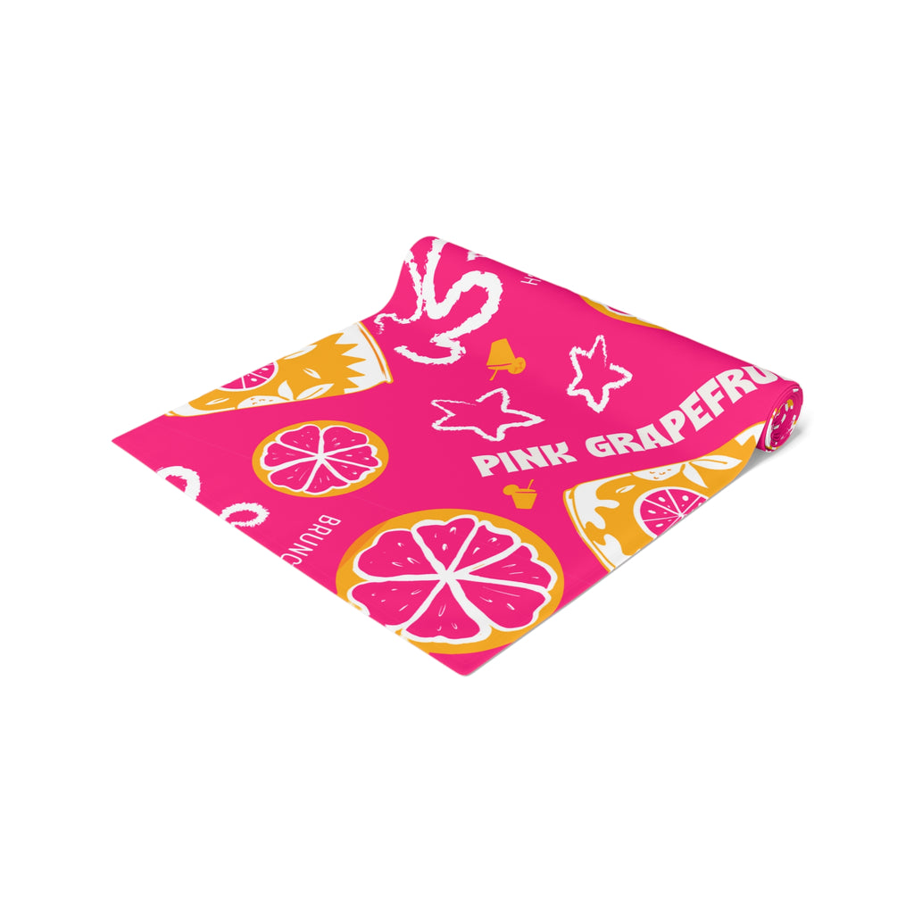 Pink Grapefruit Table Runner — Citrus Summer Decor