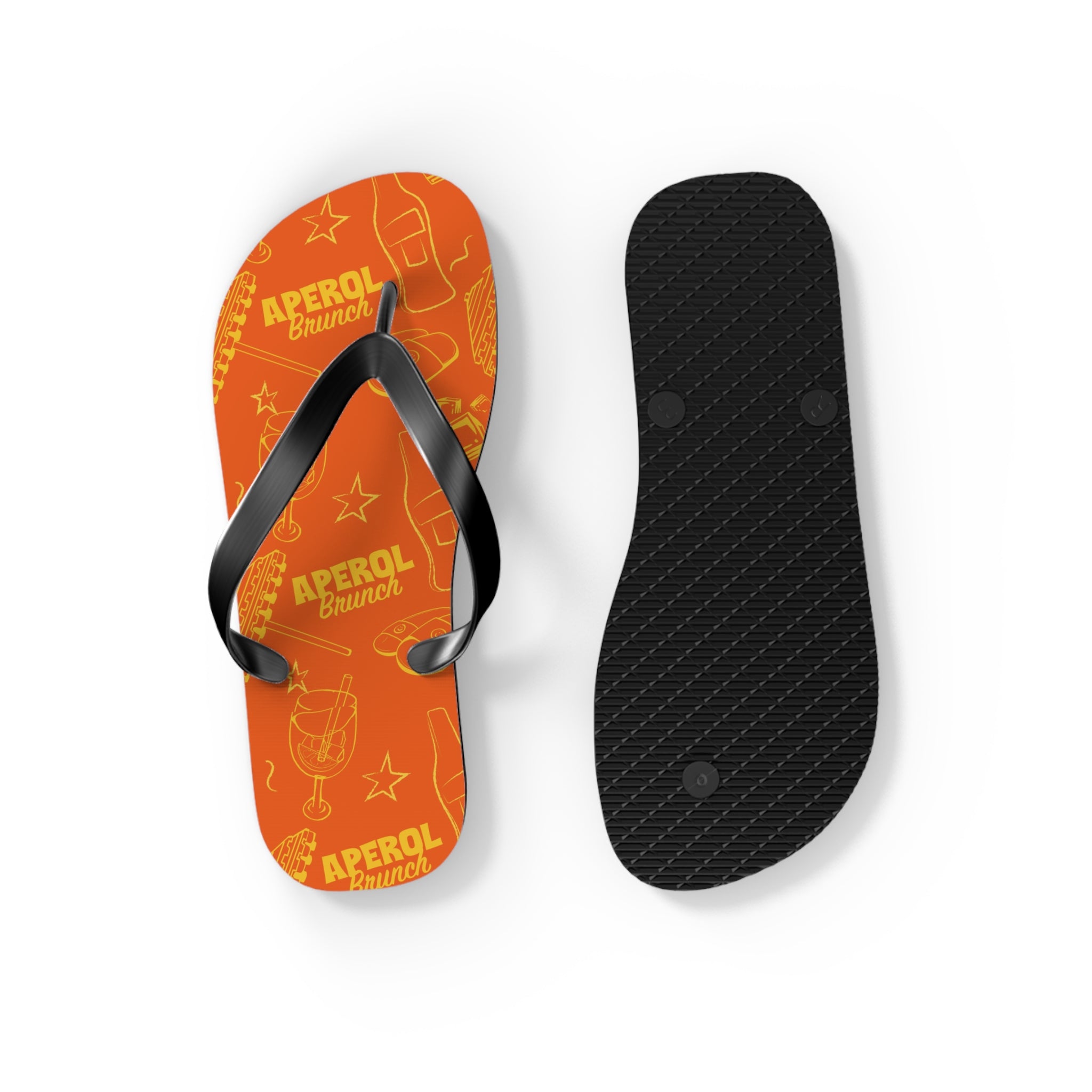 Aperol Brunch Flip Flops – Orange and Yellow Brunch Collection Inspired Design