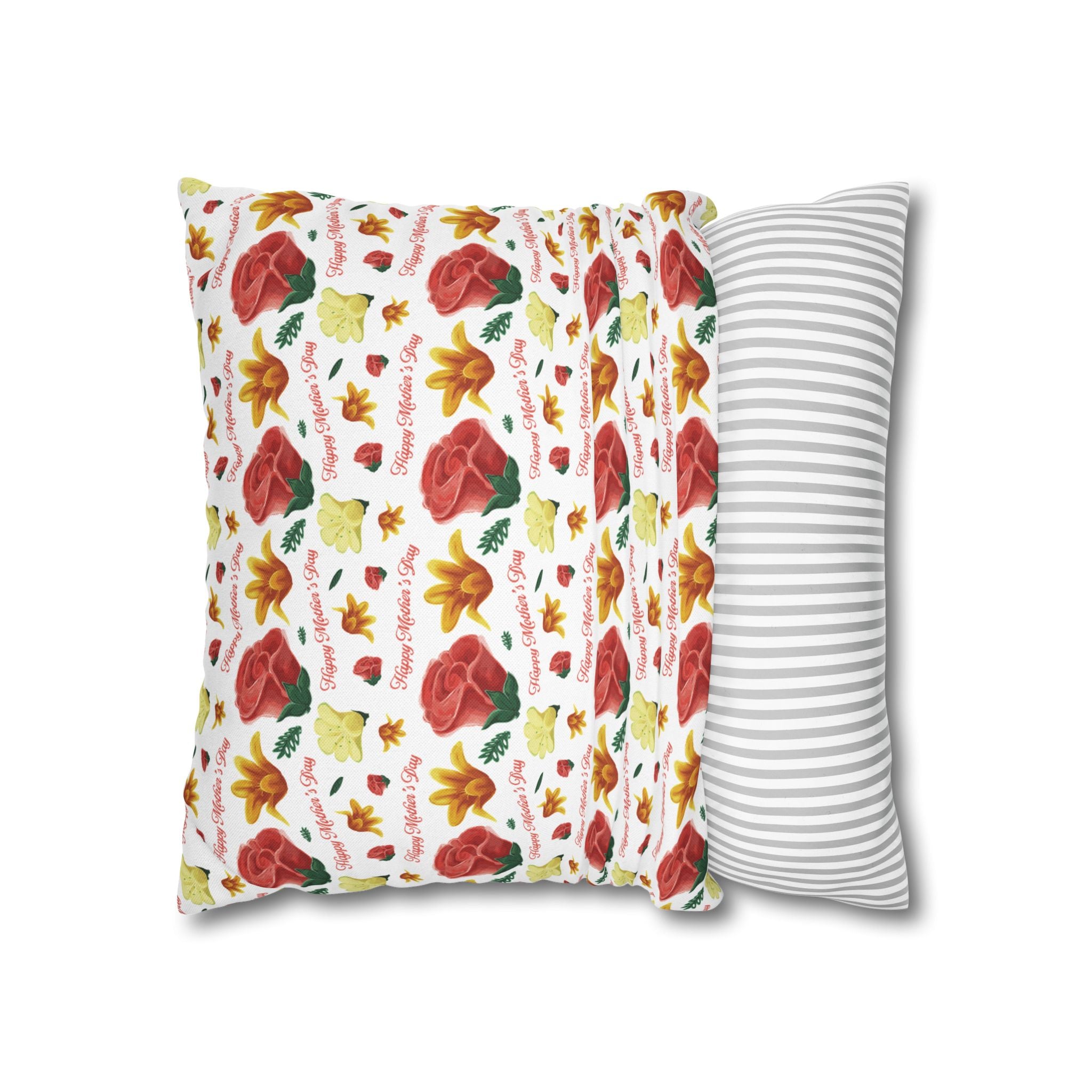 Gift for Mom Floral Throw Pillow Cover – Mother’s Day Botanical Cushion | Spring Home Decor