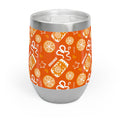 Orange Fruit Pattern Wine Tumbler — Orange Aperol Inspired Design