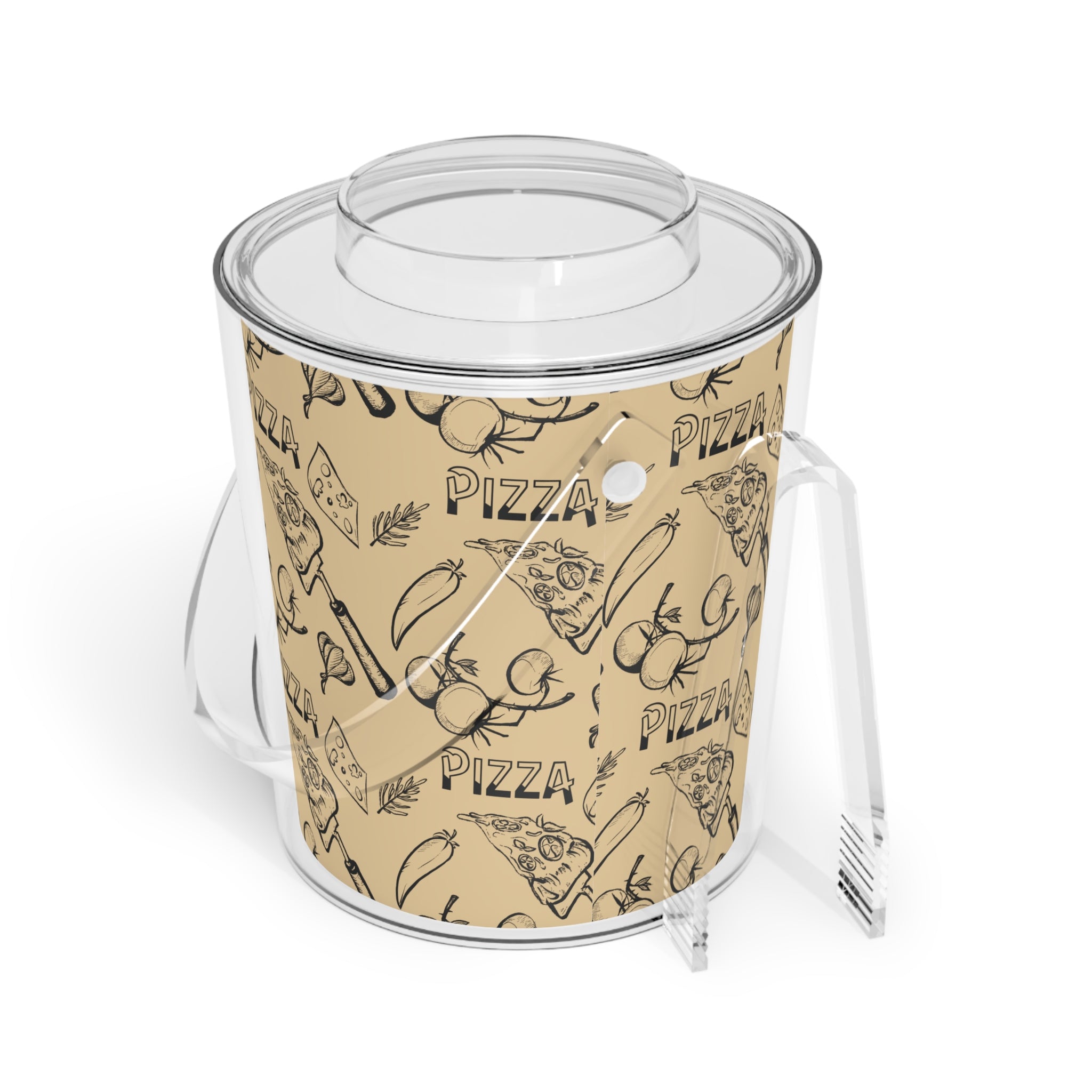 Pizza Pattern Ice Bucket - Italian Vibes Barware