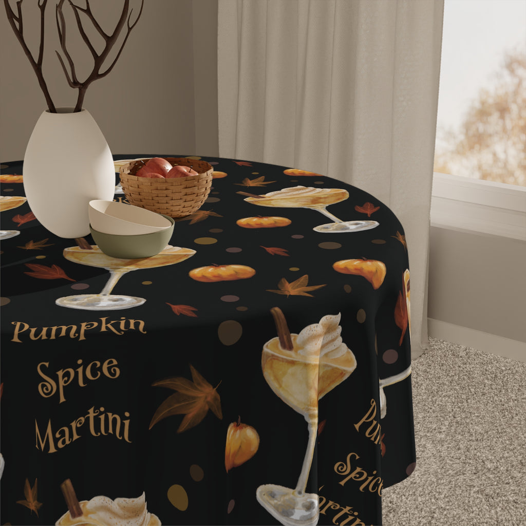 Pumpkin Spice Martini Tablecloth — Black Pumpkin Collection Inspired Design