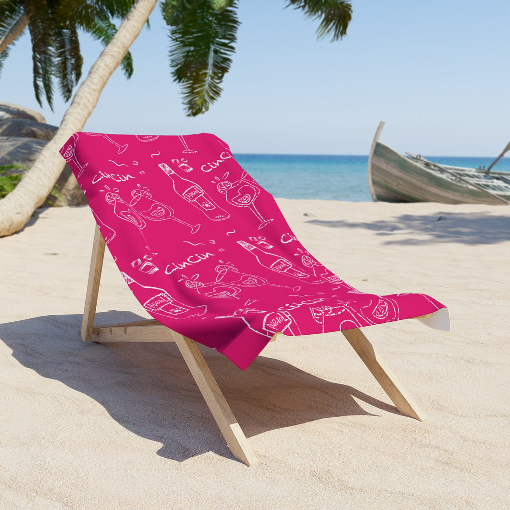 Cin Cin Spritz Beach Towel — Pink Aperol Inspired Design
