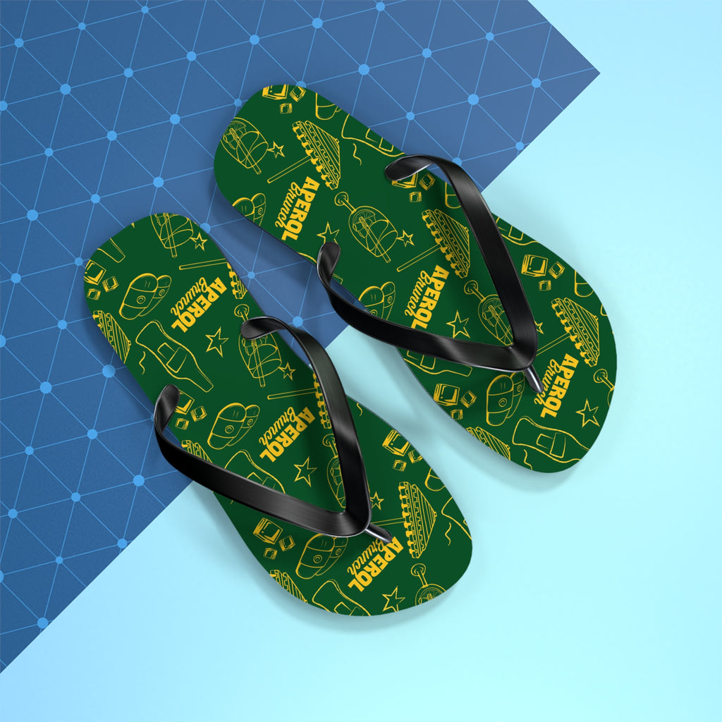Aperol Spritz Flip Flops — Green Brunch Aperol Inspired Design