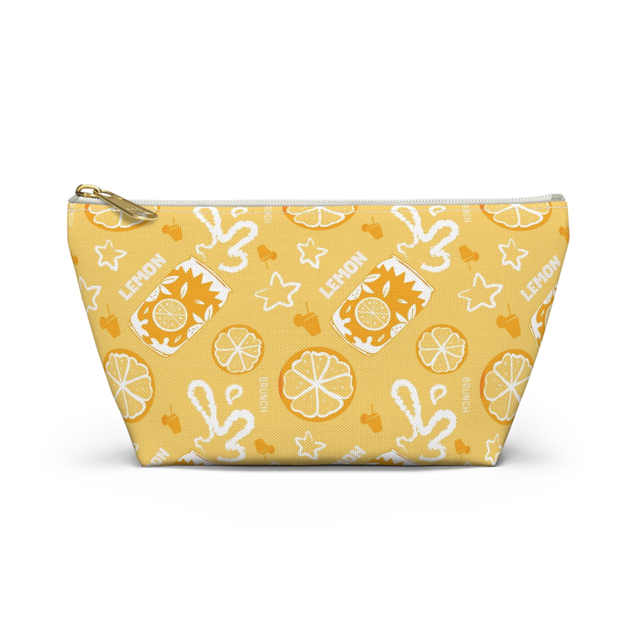 Leme Fruit Brunch Pouch w T-bottom — Yellow Aperol Inspired Design