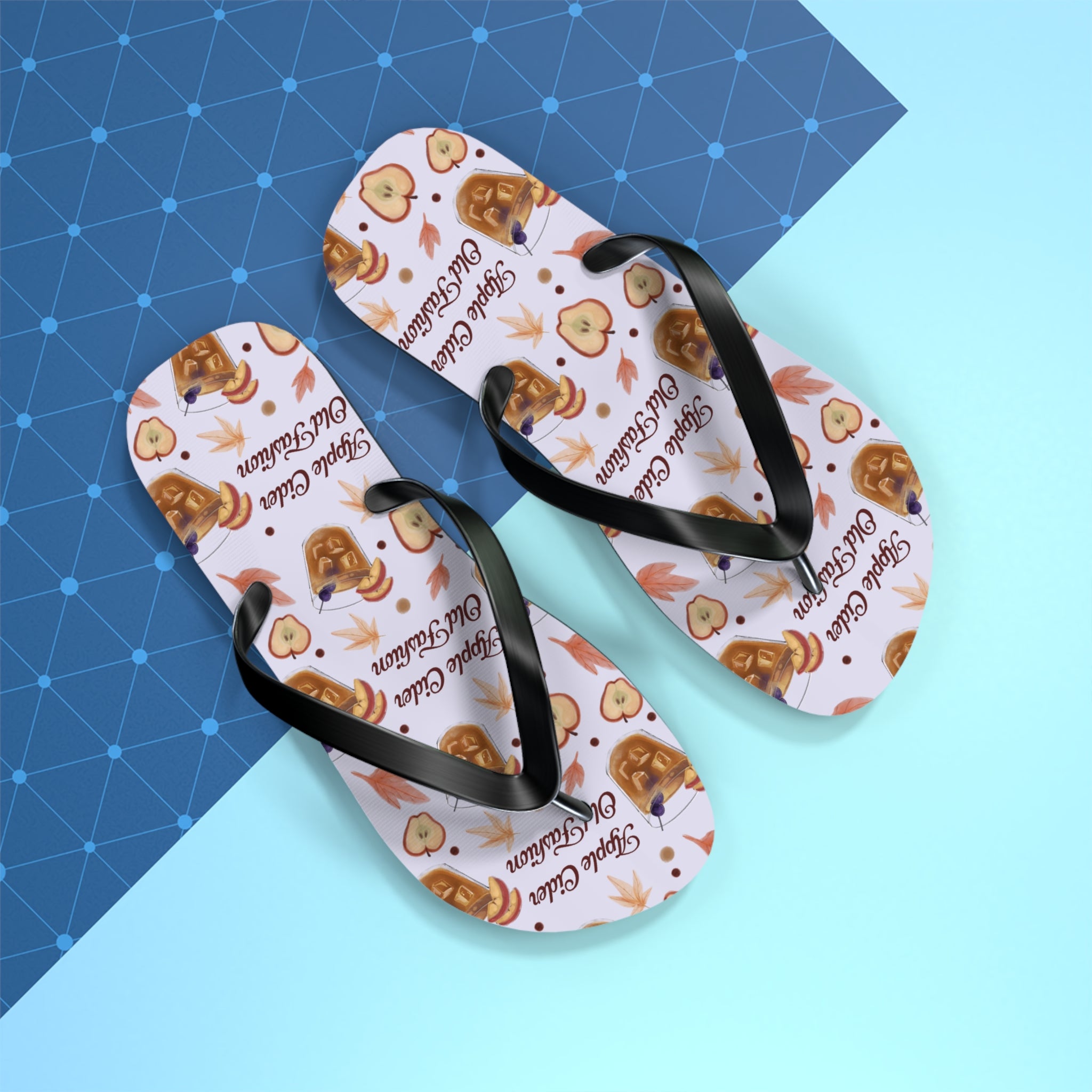 Apple Cider Old Fashioned Flip Flops — Light Violet Apple Cider Collection Inspired Design