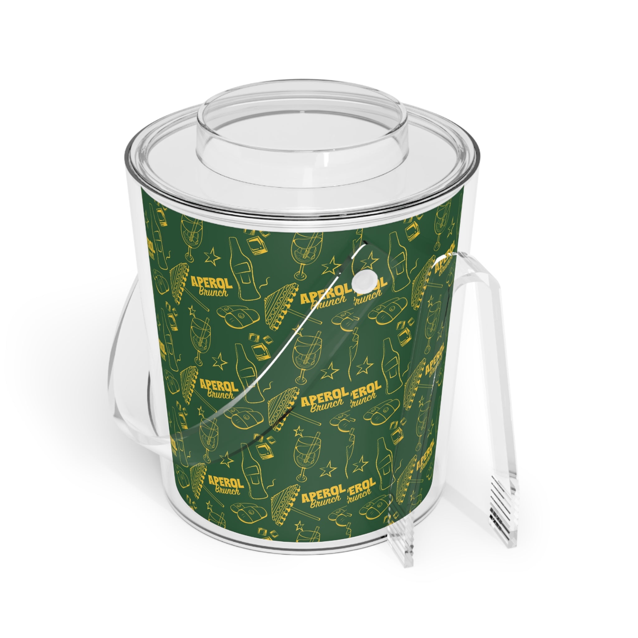 Aperol Brunch Ice Bucket with Tongs — Green Brunch Inspired Design
