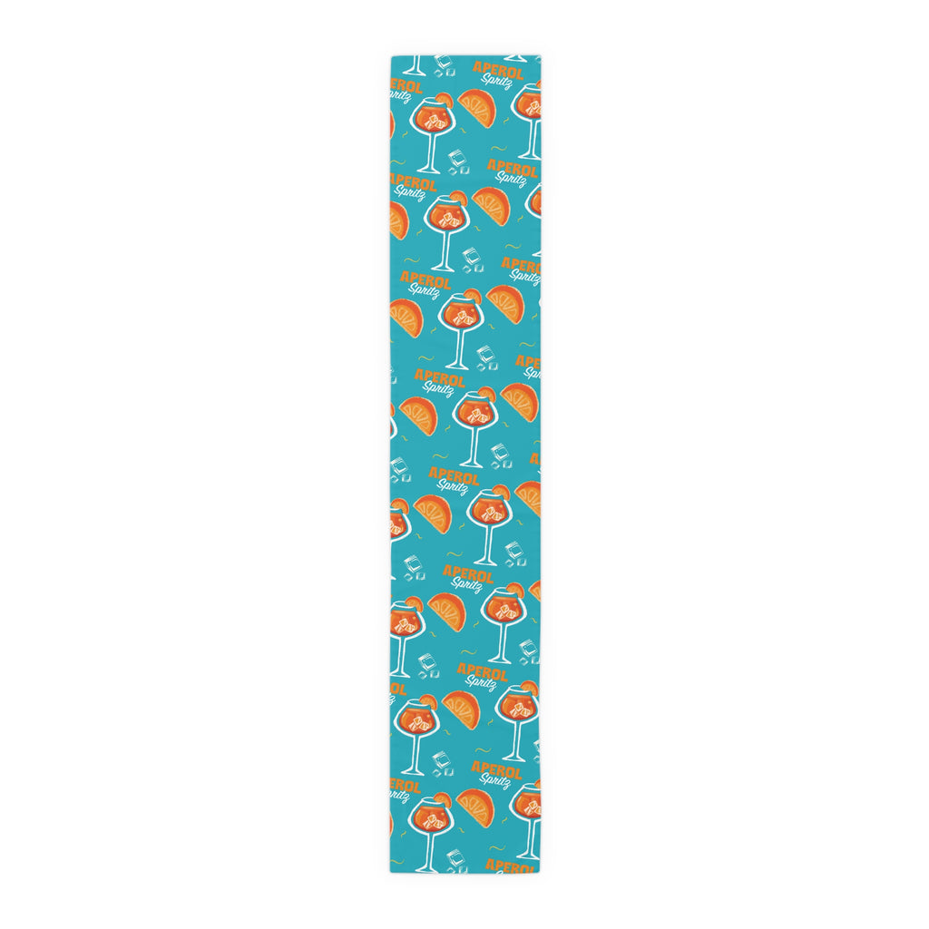 Aperol Spritz Table Runner – Turquoise Cocktail Party Decor