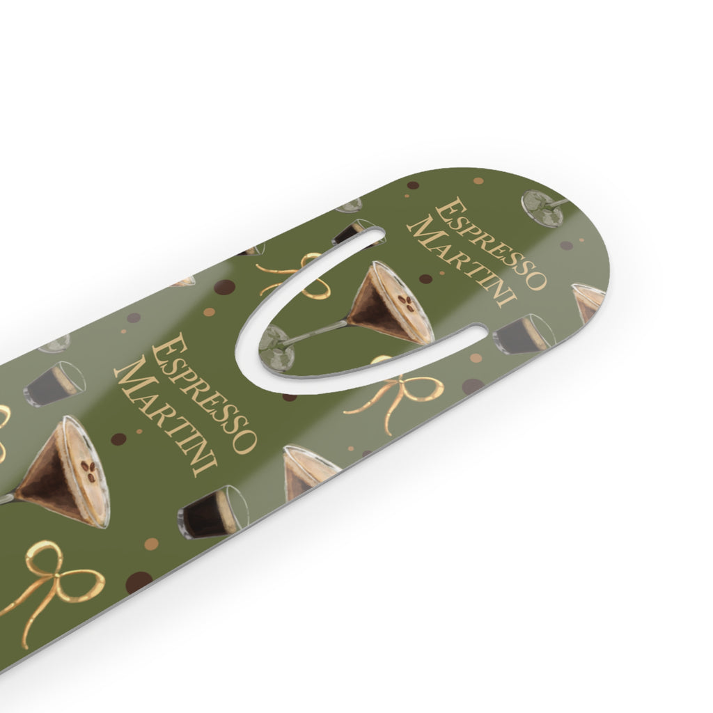 Espresso Martini Metal Bookmark — Olive Green Espresso Collection Inspired Design