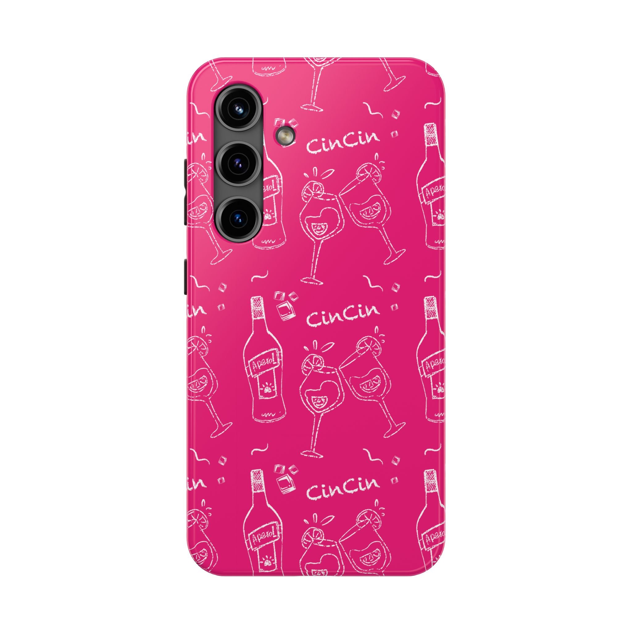 Cin Cin Spritz Tough Phone Case — Magenta Citrus Cocktail Pattern