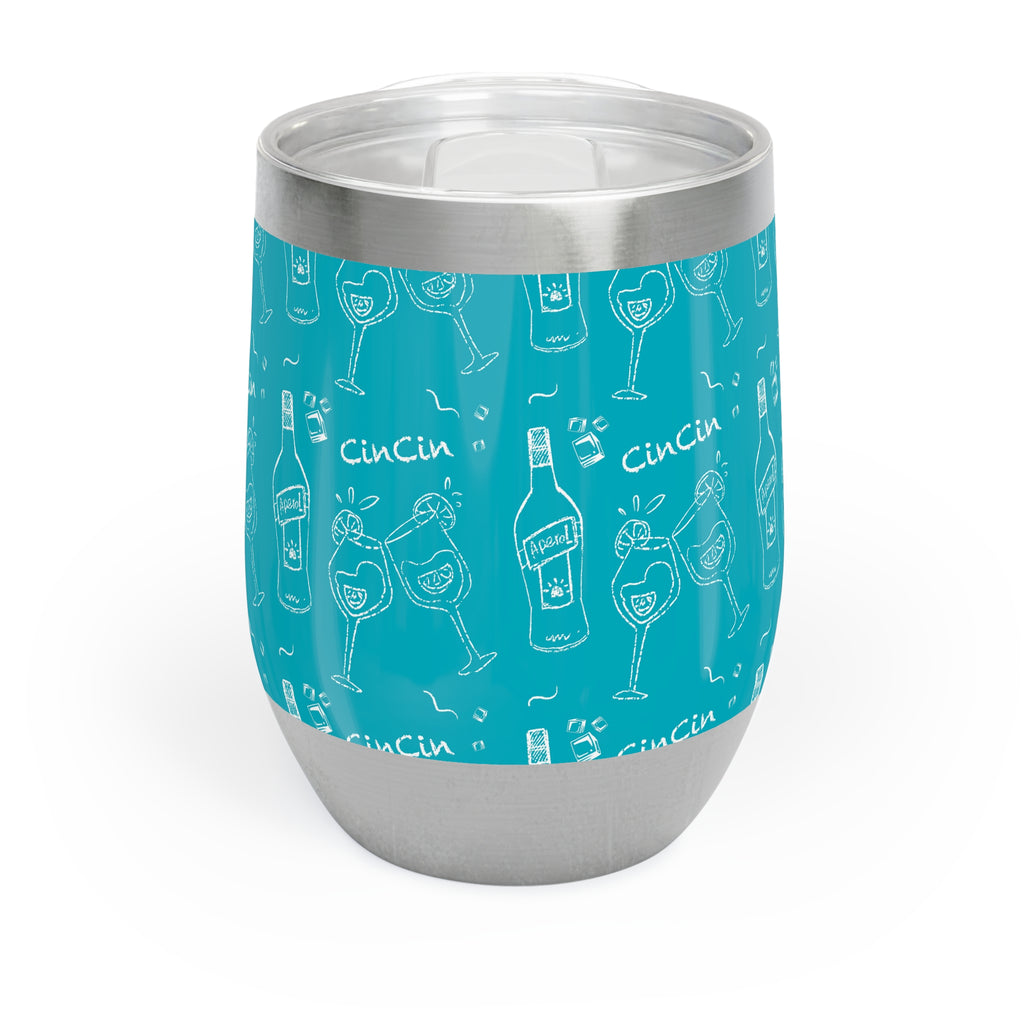 Cin Cin Cocktail Wine Tumbler — Turquoise Aperol Inspired Design
