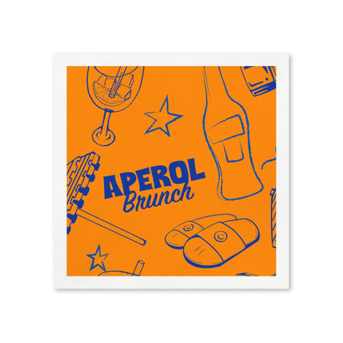 Aperol Brunch Cocktail Napkins (Pack of 50) – Orange Paper Napkins, Cocktail Party Decor, Brunch Beverage Napkins, Hostess Gift