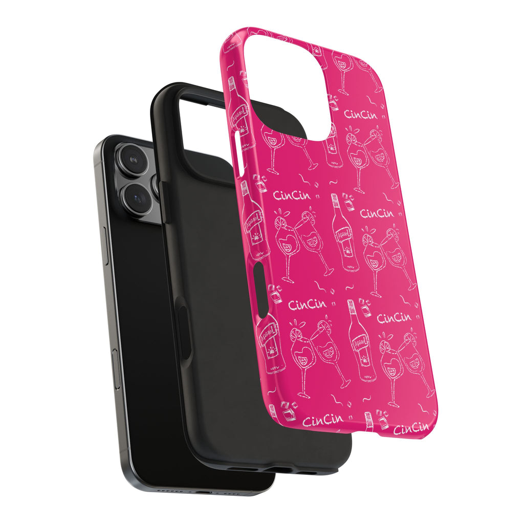 Cin Cin Spritz Tough Phone Case — Magenta Citrus Cocktail Pattern