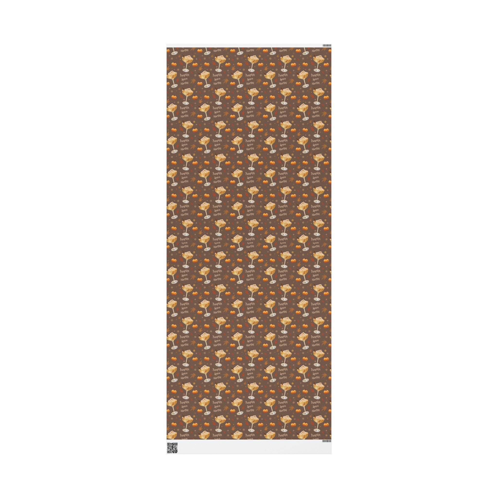 Pumpkin Spice Martini Wrapping Paper Roll – Brown Pumpkin Collection Inspired Design