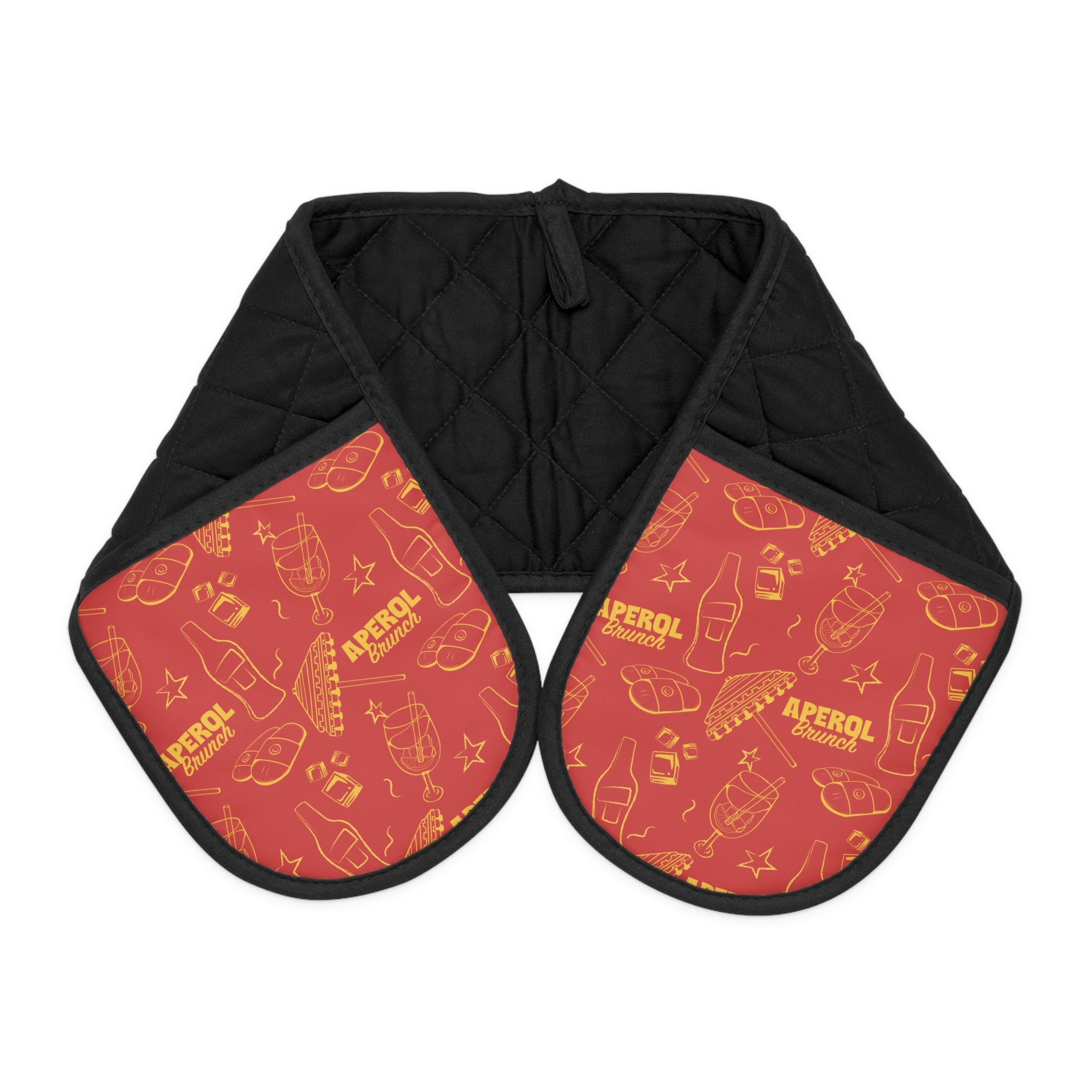 Aperol Brunch Kitchen Oven Mitt — Red & Yellow Aperol Inspired Design