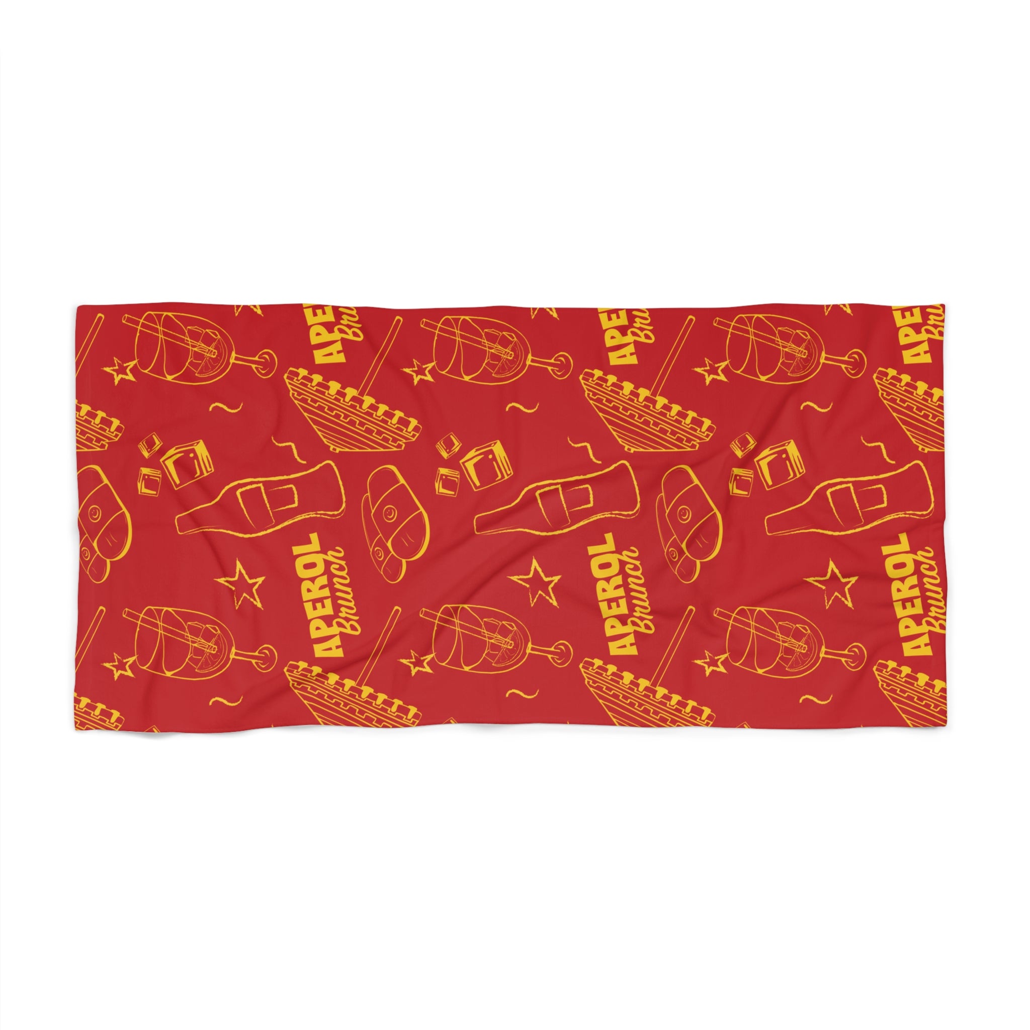 Aperol Brunch Beach Towel – Red Aperol Inspired Design