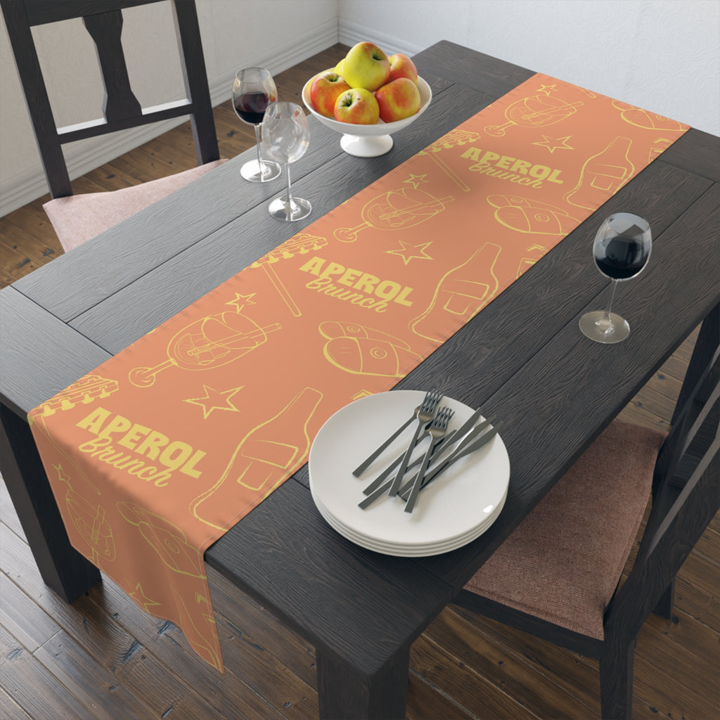 Aperol Brunch Table Runner - Orange and Yellow Brunch Inspired Design