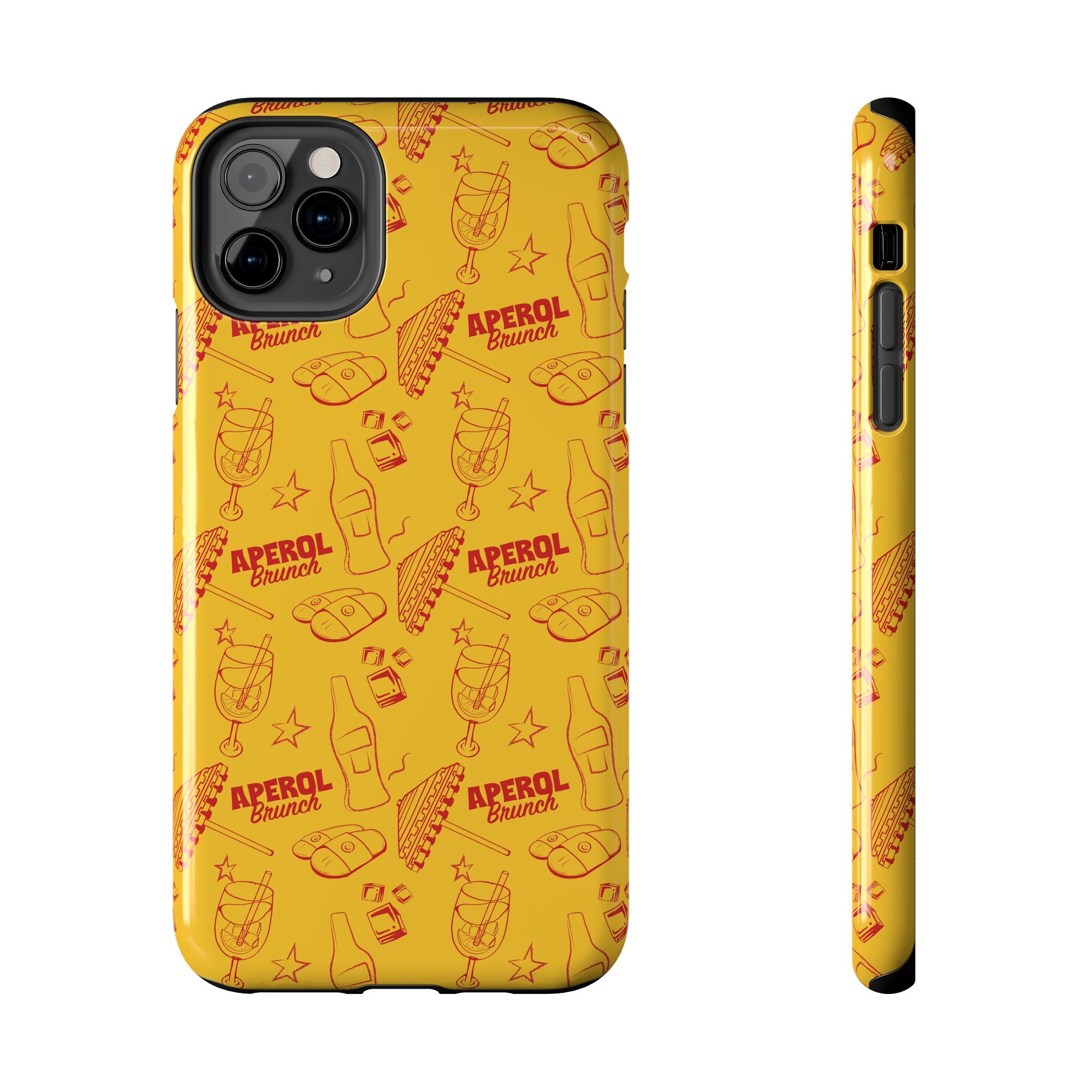 Aperol Brunch Tough Phone Case — Aperol Yellow Patterned Protective Cover