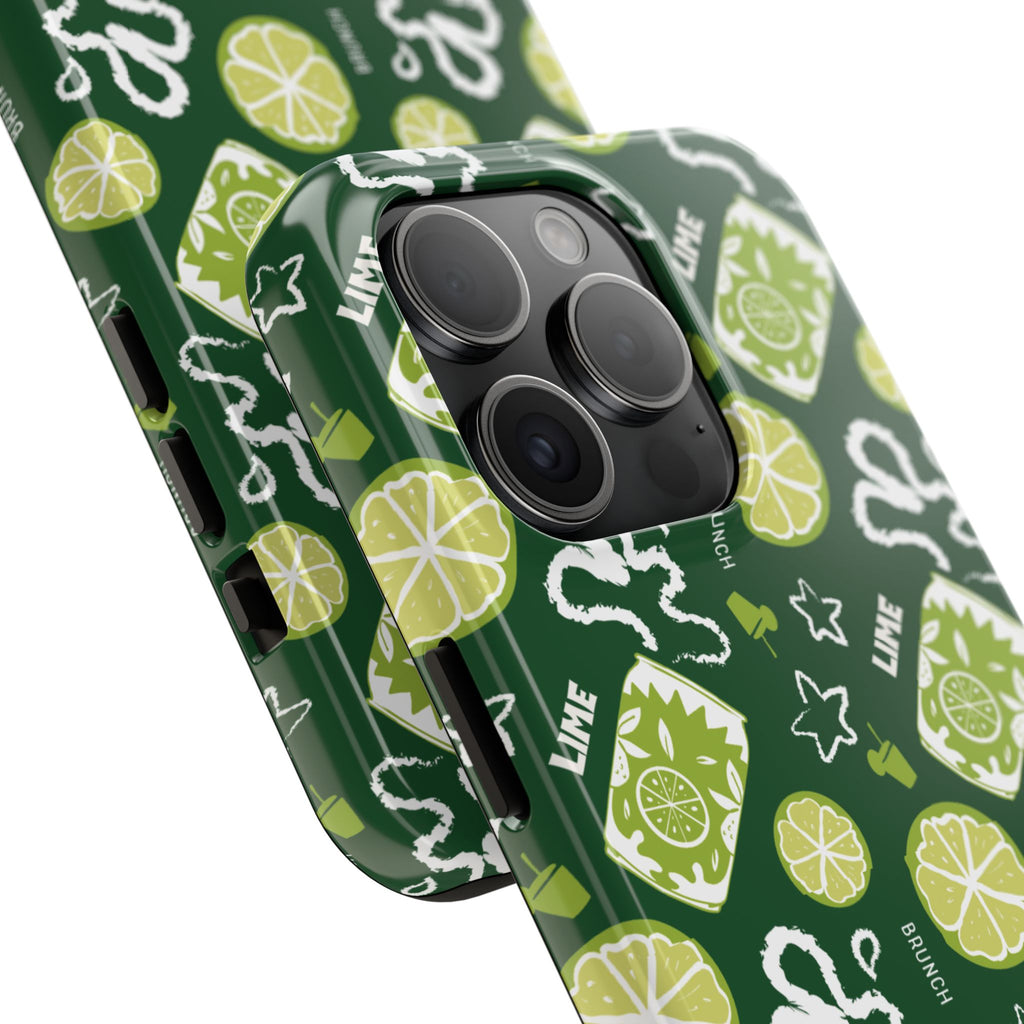 Lime Brunch Fruit Collection Tough Phone Case — Green Aperol Inspired Design