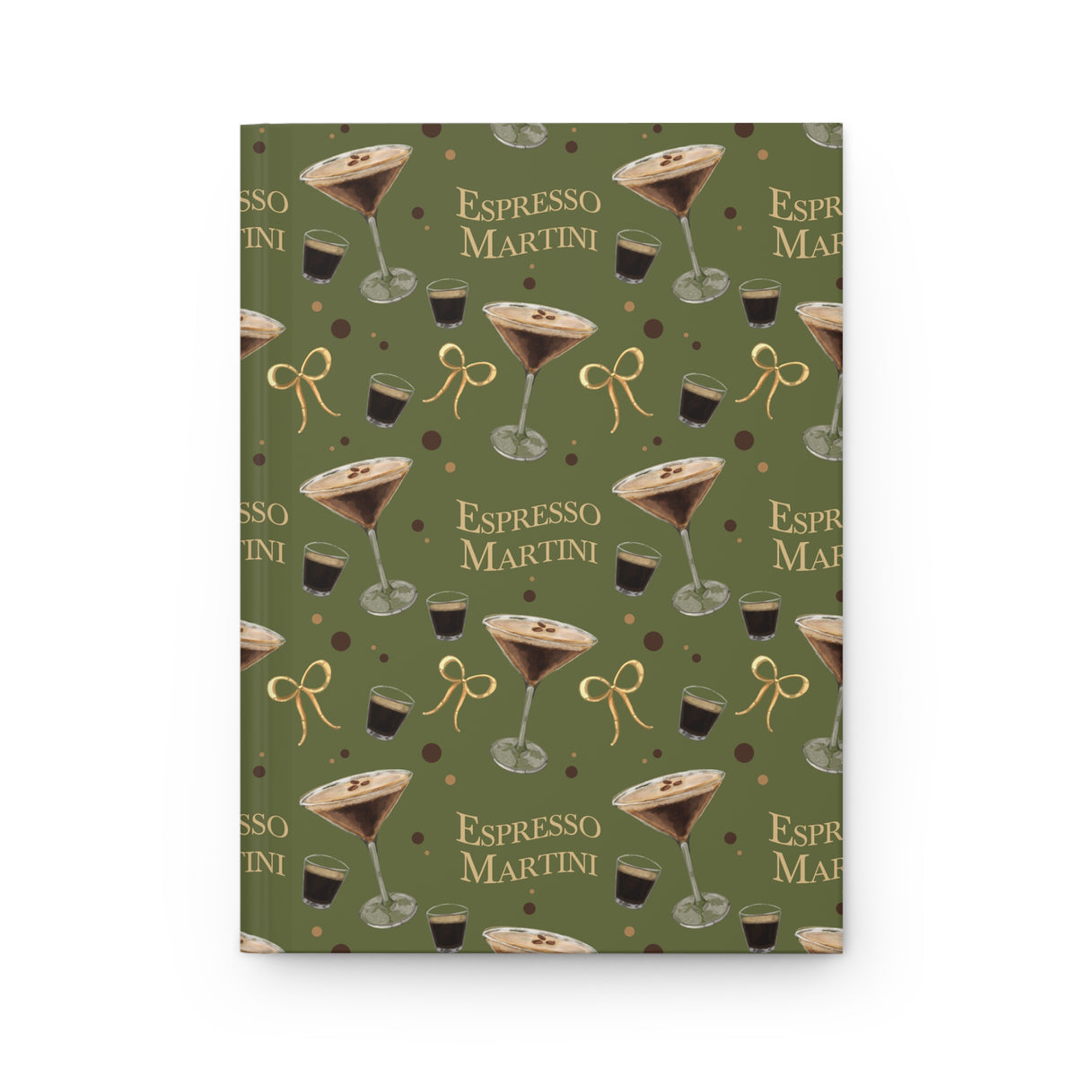 Espresso Martini Hardcover Journal – Olive Green Espresso Collection Inspired Design