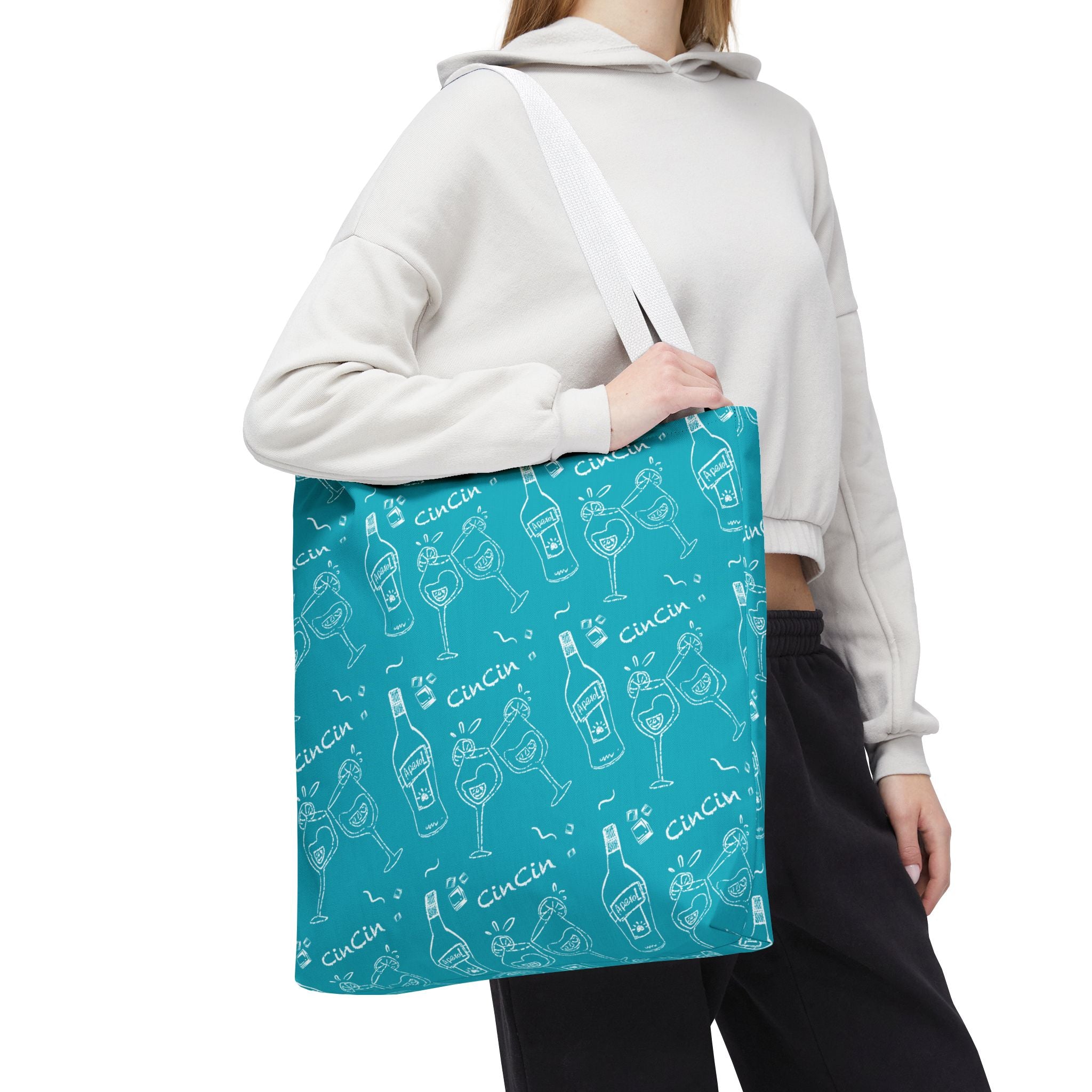 Cin Cin Tote Bag — Turquoise Cin Cin Brunch Collection Inspired Design