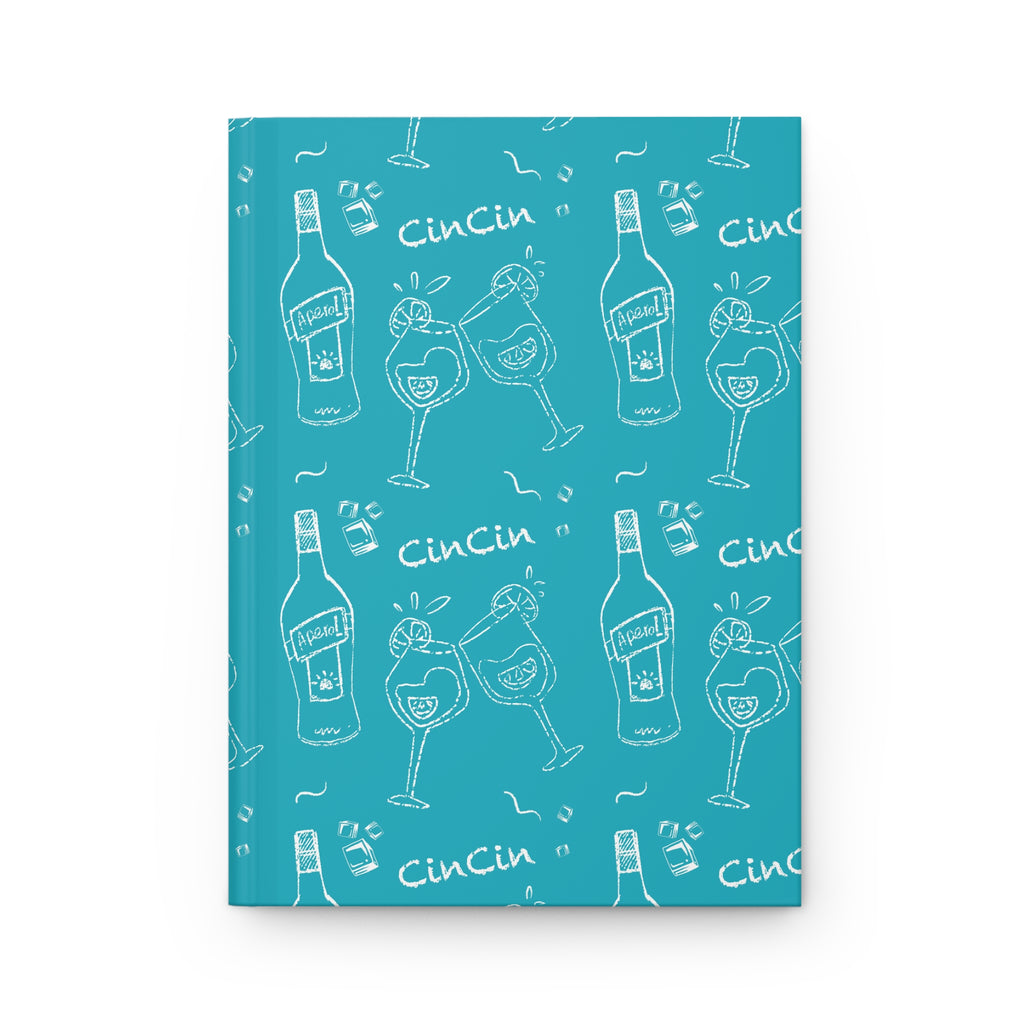 Cin Cin Hardcover Journal - Turquoise Aperol Inspired Design