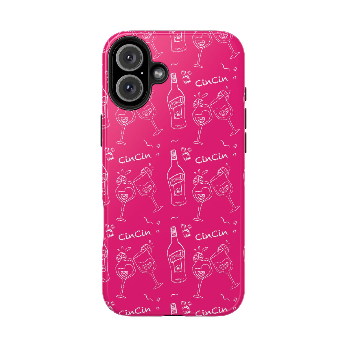 Cin Cin Spritz Tough Phone Case — Magenta Citrus Cocktail Pattern