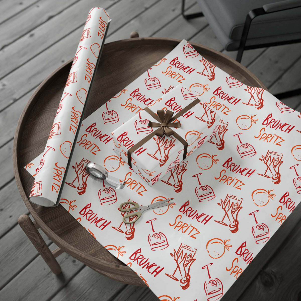 Brunch Spritz Peel Wrapping Paper Roll — White Brunch Collection Inspired Design