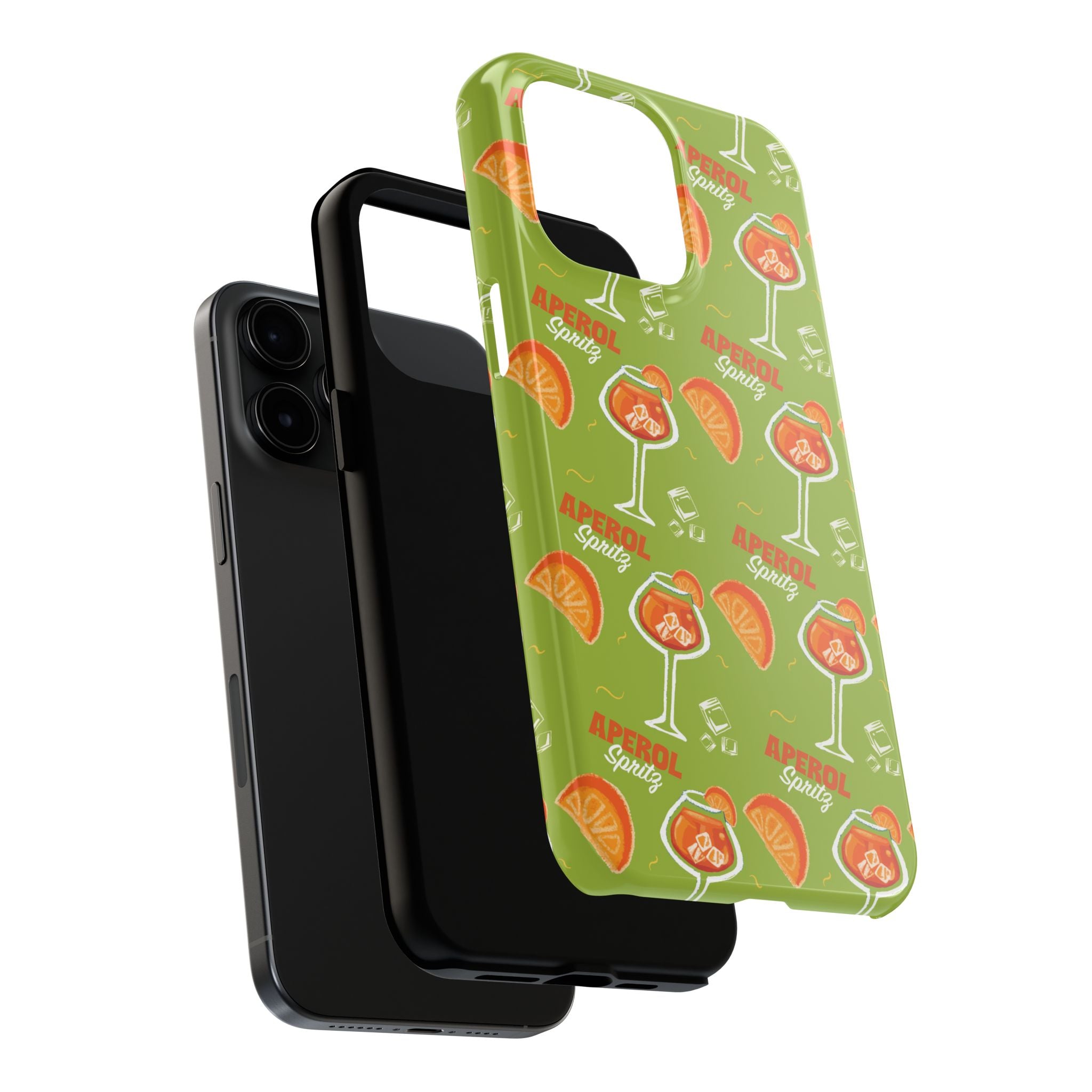 Aperol Spritz Pattern Tough Phone Case — Green Spritz Collection Inspired Design