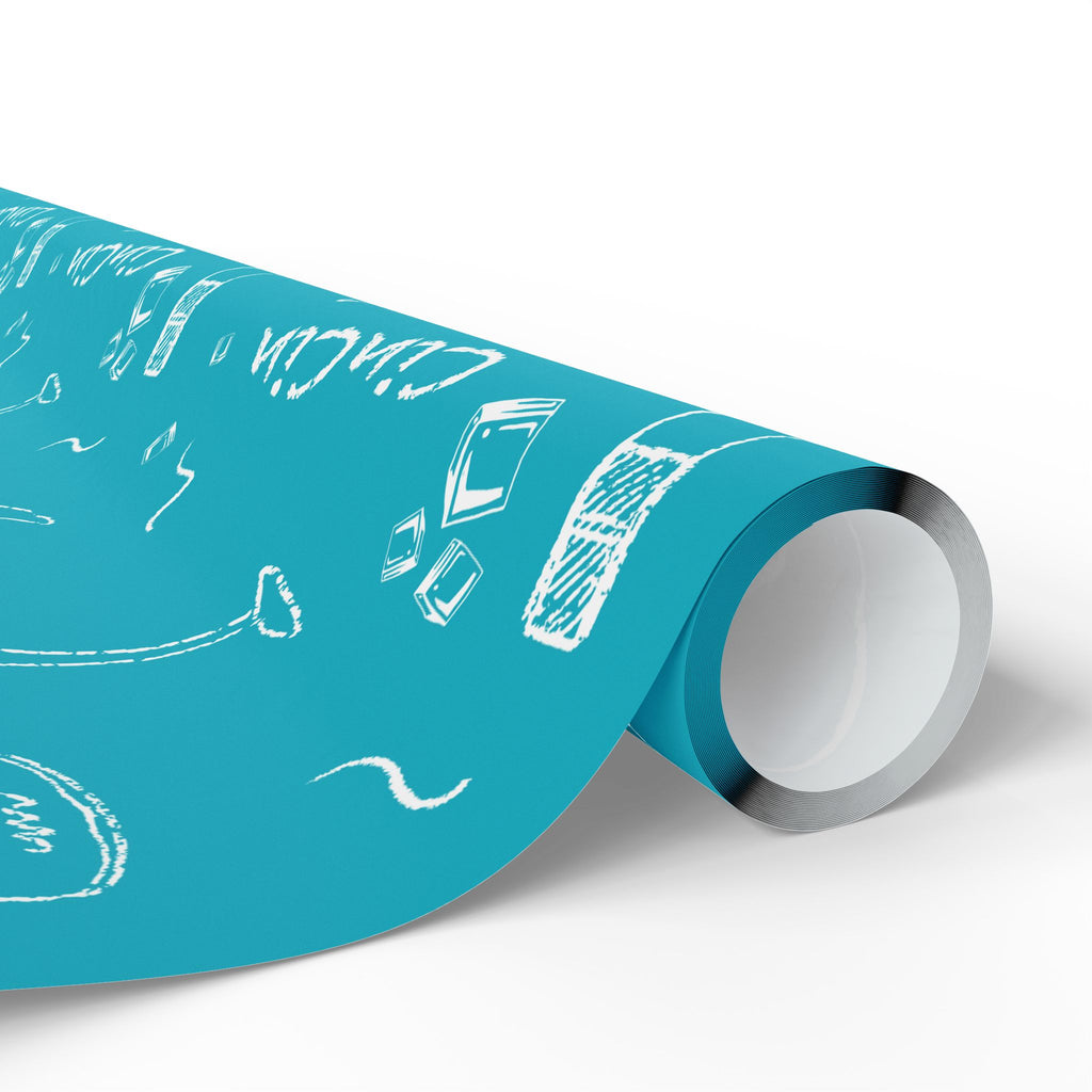 Cin Cin Peel Wrapping Paper Roll — Turquoise Cin Cin Brunch Collection Inspired Design