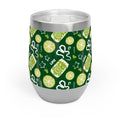 Lime Brunch Fruit Pattern Wine Tumbler — Green Aperol Inspired Design