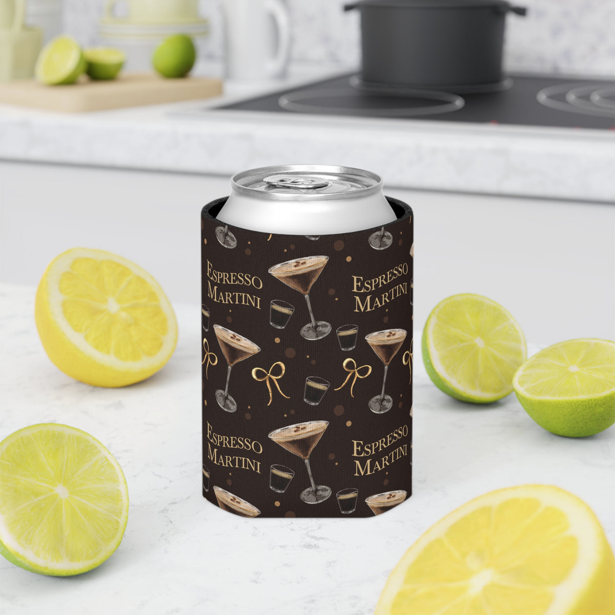 Espresso Martini Can Cooler — Dark Brown Espresso Collection Inspired Design