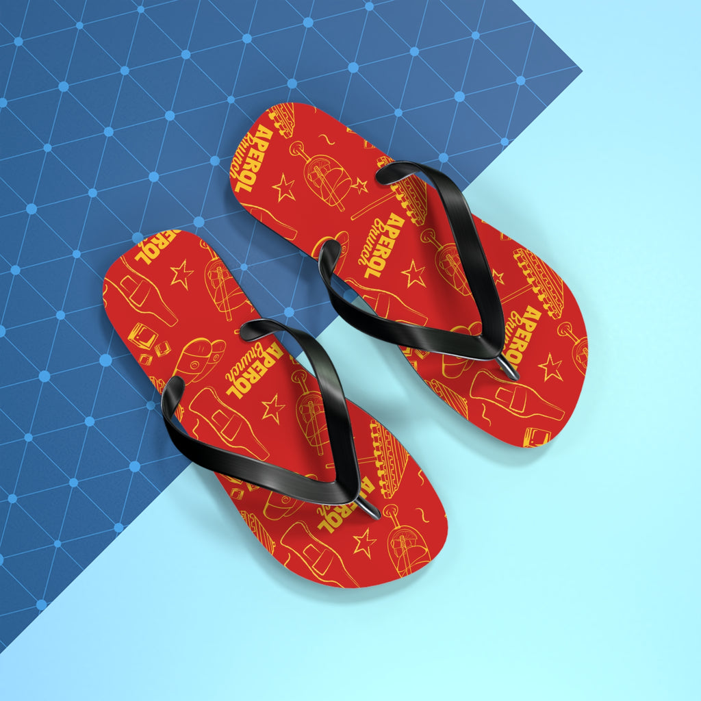 Aperol Brunch Flip Flops – Red Brunch Inspired Design