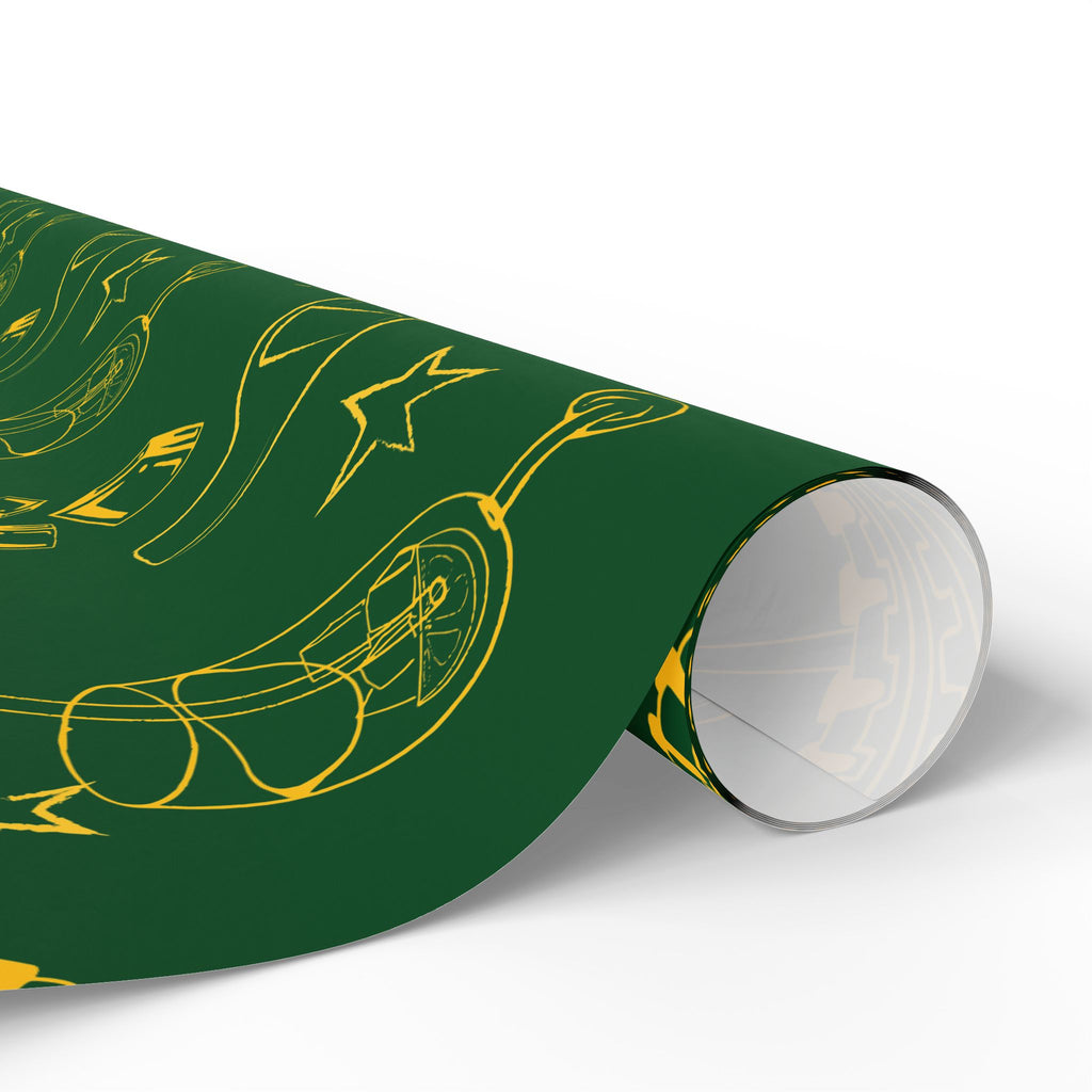 Aperol Brunch Peel Wrapping Paper Roll — Green Brunch Collection Inspired Design