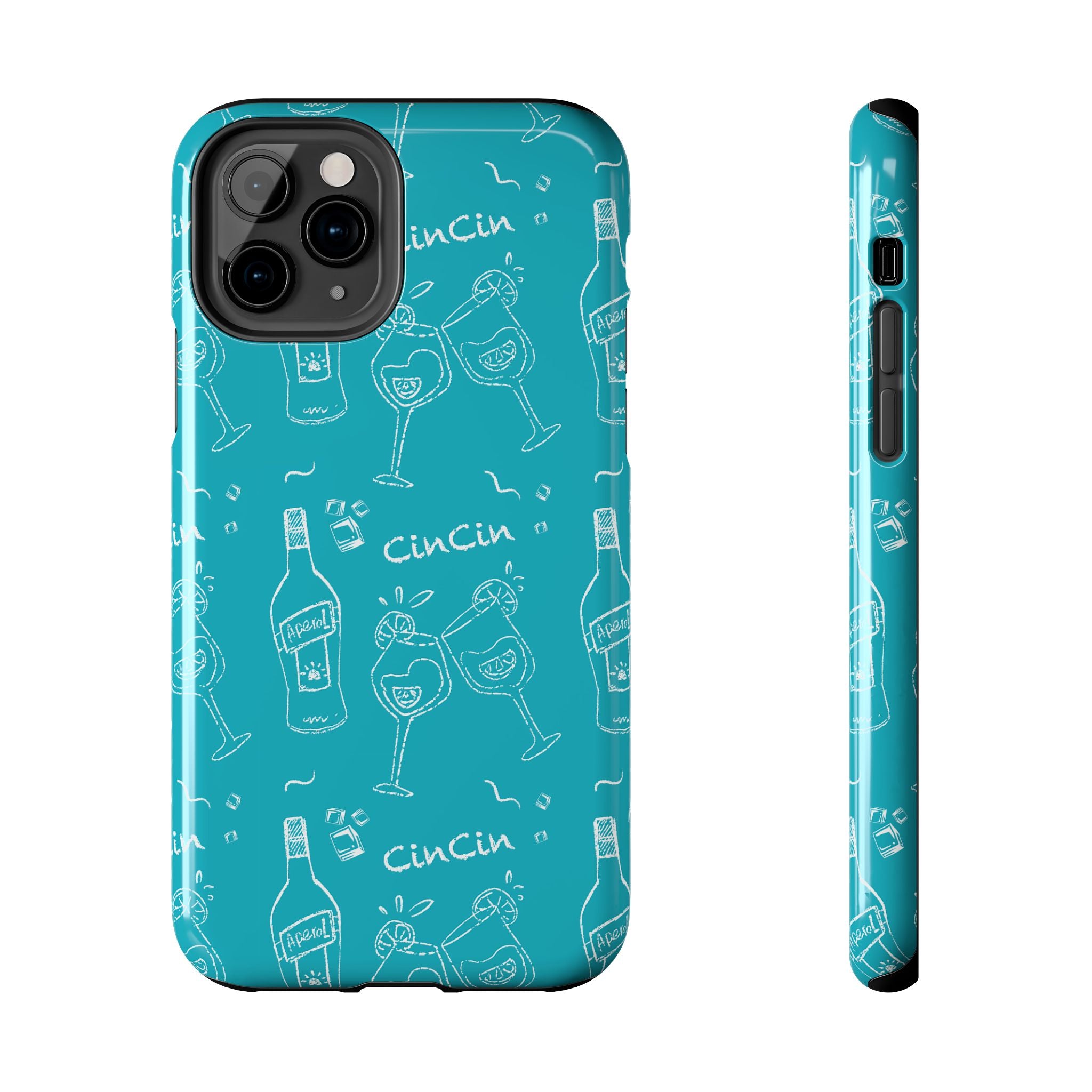 Cin Cin Spritz Tough Phone Case — Turquoise Citrus Cocktail Pattern