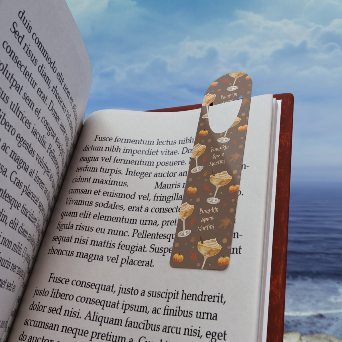 Pumpkin Spice Martini Metal Bookmark – Brown Pumpkin Collection Inspired Design