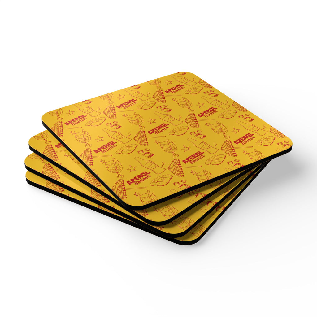 Aperol Brunch Corkwood Coaster Set (4-Pack) – Aperol Red Collection Inspired Design