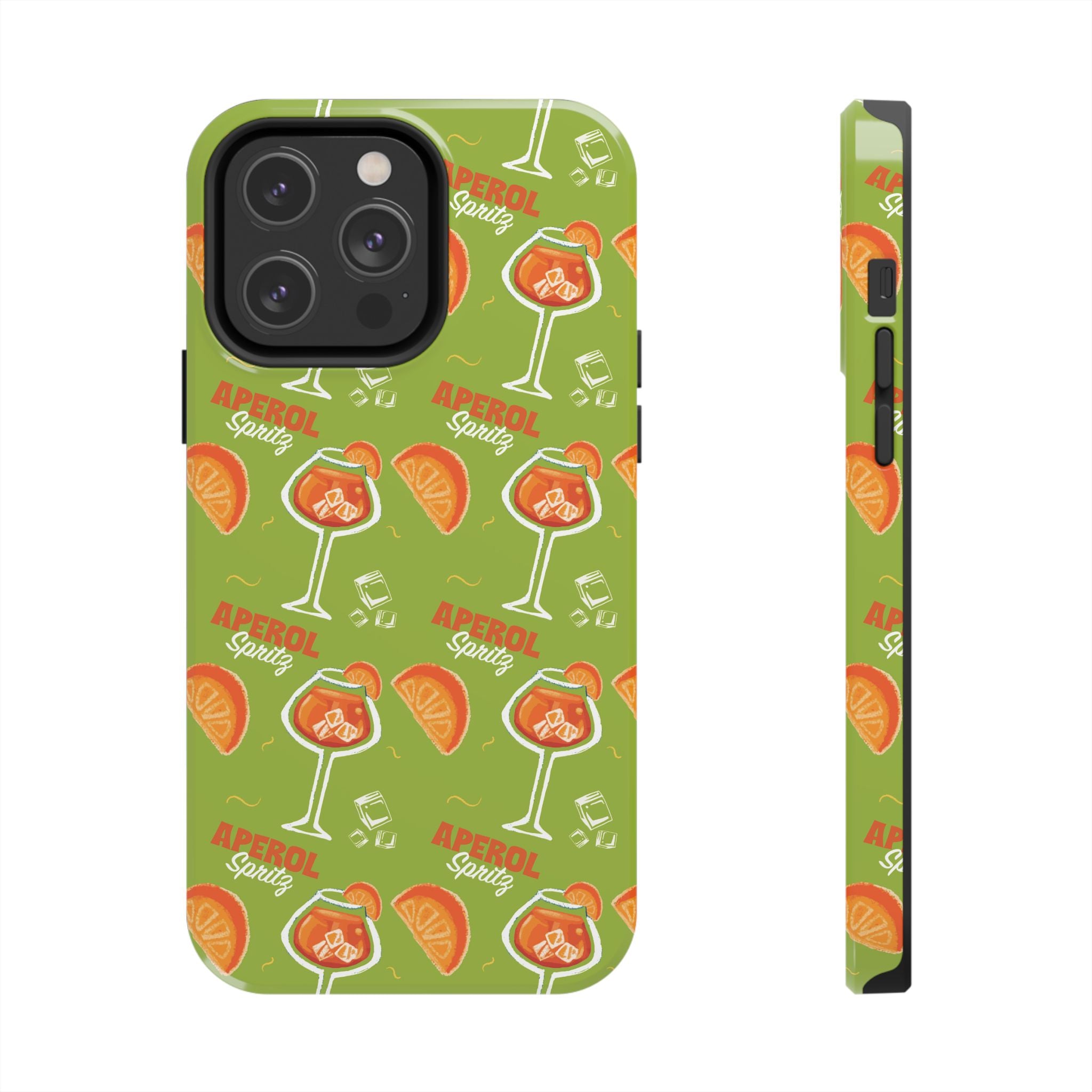 Aperol Spritz Pattern Tough Phone Case — Green Spritz Collection Inspired Design