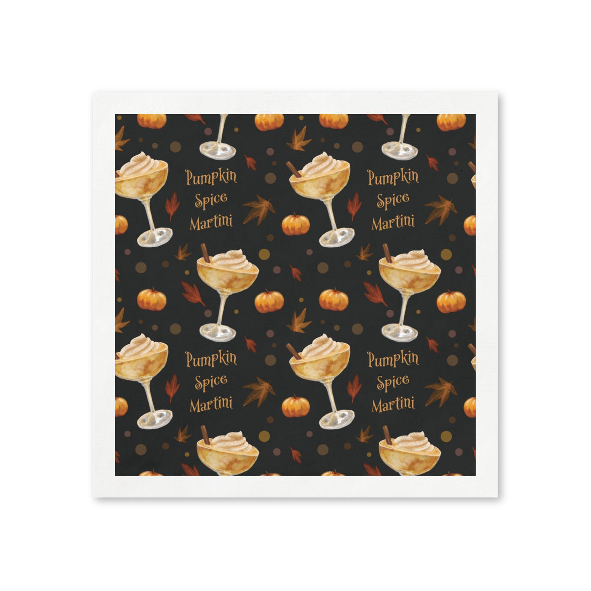 Pumpkin Spice Martini 50pcs Napkins — Black Pumpkin Collection Inspired Design