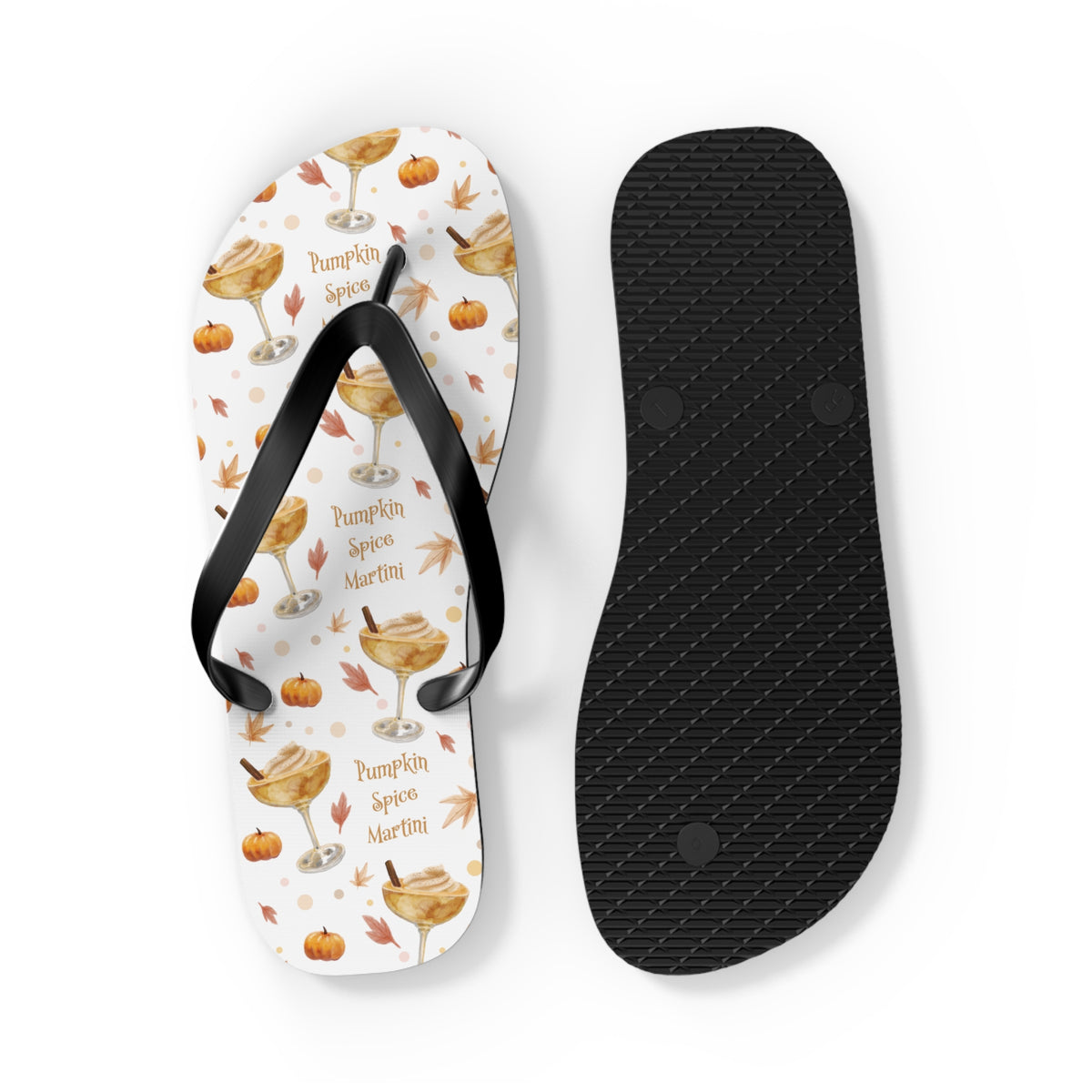 Pumpkin Spice Martini Flip Flops — White Pumpkin Collection Inspired Design