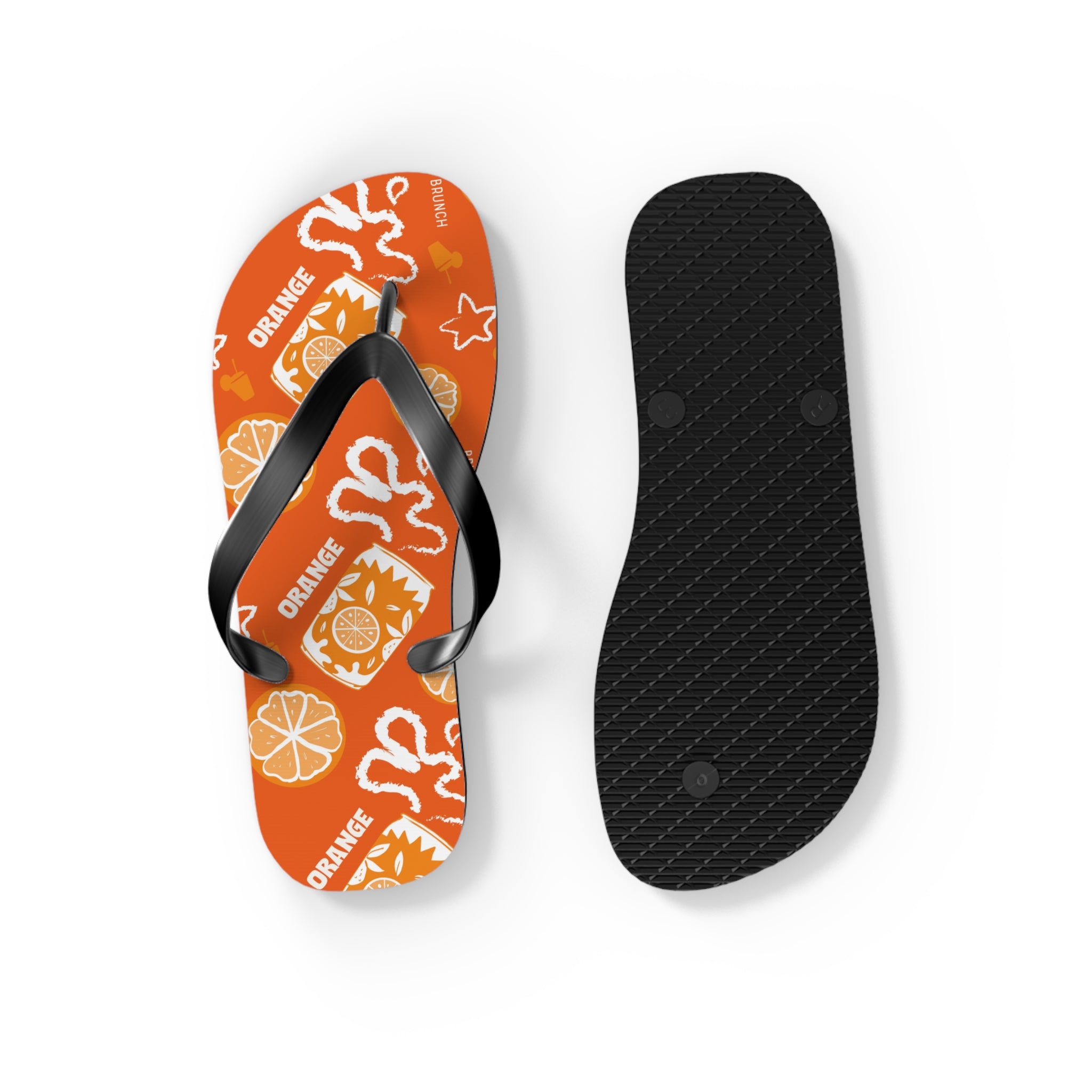 Orange Fruit Brunch Flip Flops — Orange Aperol Inspired Design