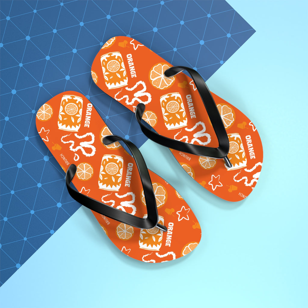 Orange Fruit Brunch Flip Flops — Orange Aperol Inspired Design