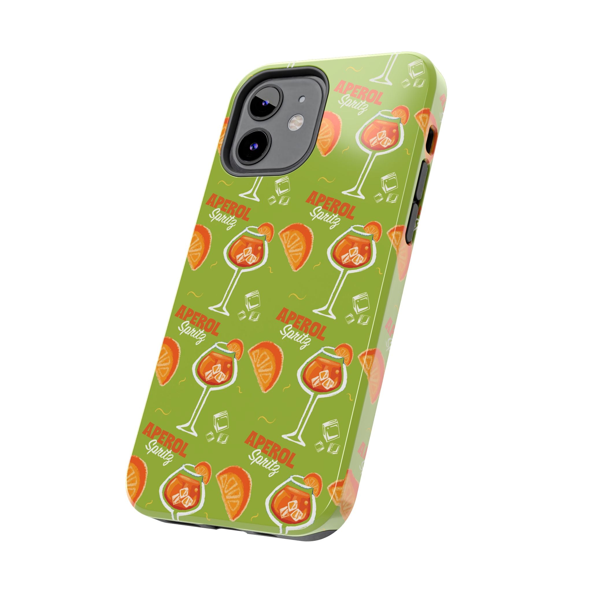 Aperol Spritz Pattern Tough Phone Case — Green Spritz Collection Inspired Design