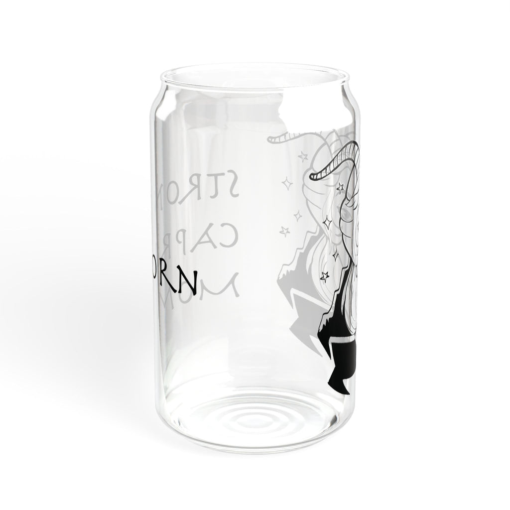 Capricorn Mom Gift – 16oz Zodiac Sipper Glass for Mom | Astrology Glass Cup