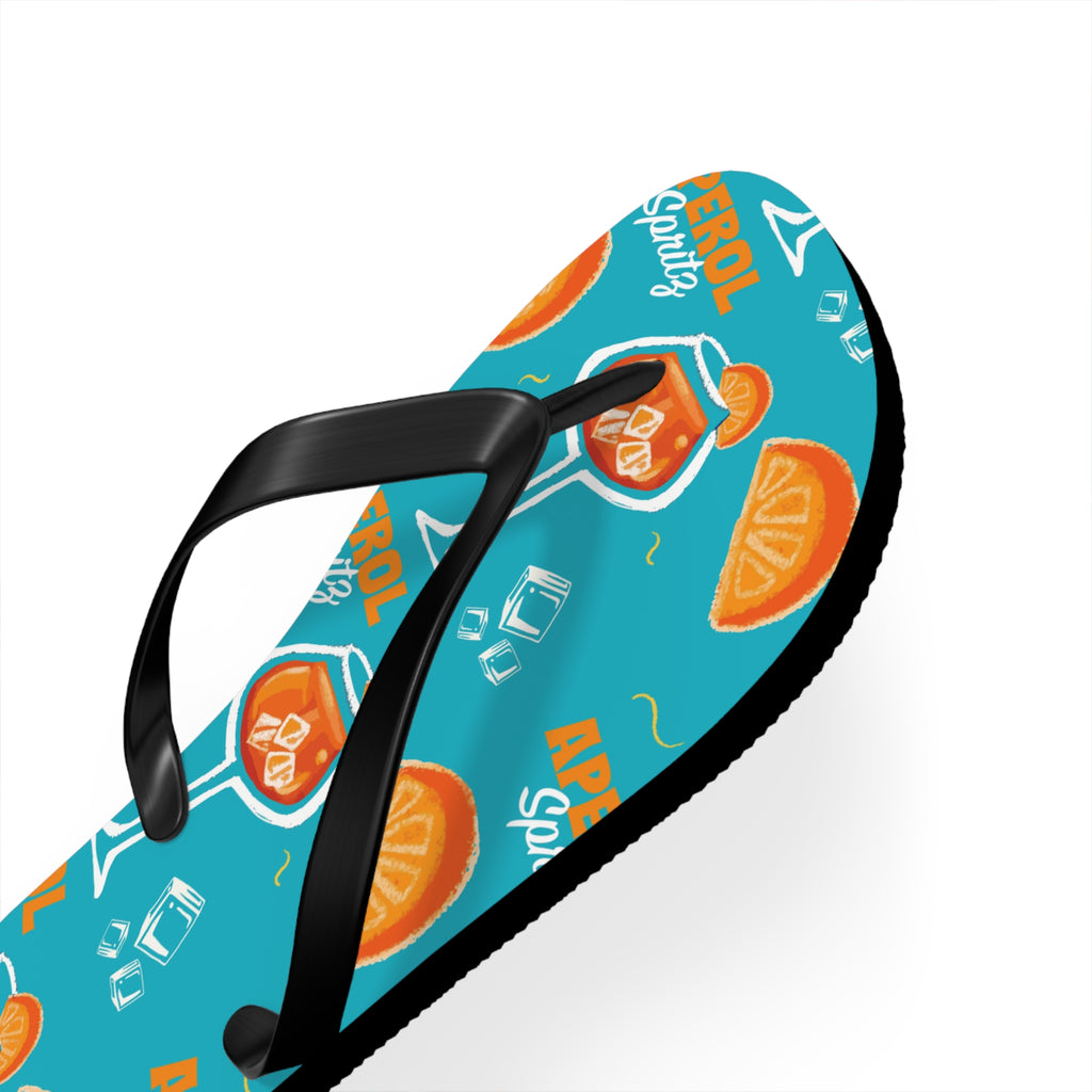 Aperol Spritz Flip Flops — Turquoise Spritz Collection Inspired Design