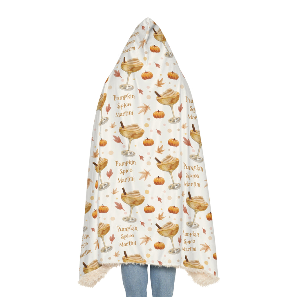 Pumpkin Spice Martini Hooded Throw Blanket — White Pumpkin Collection Inspired Design